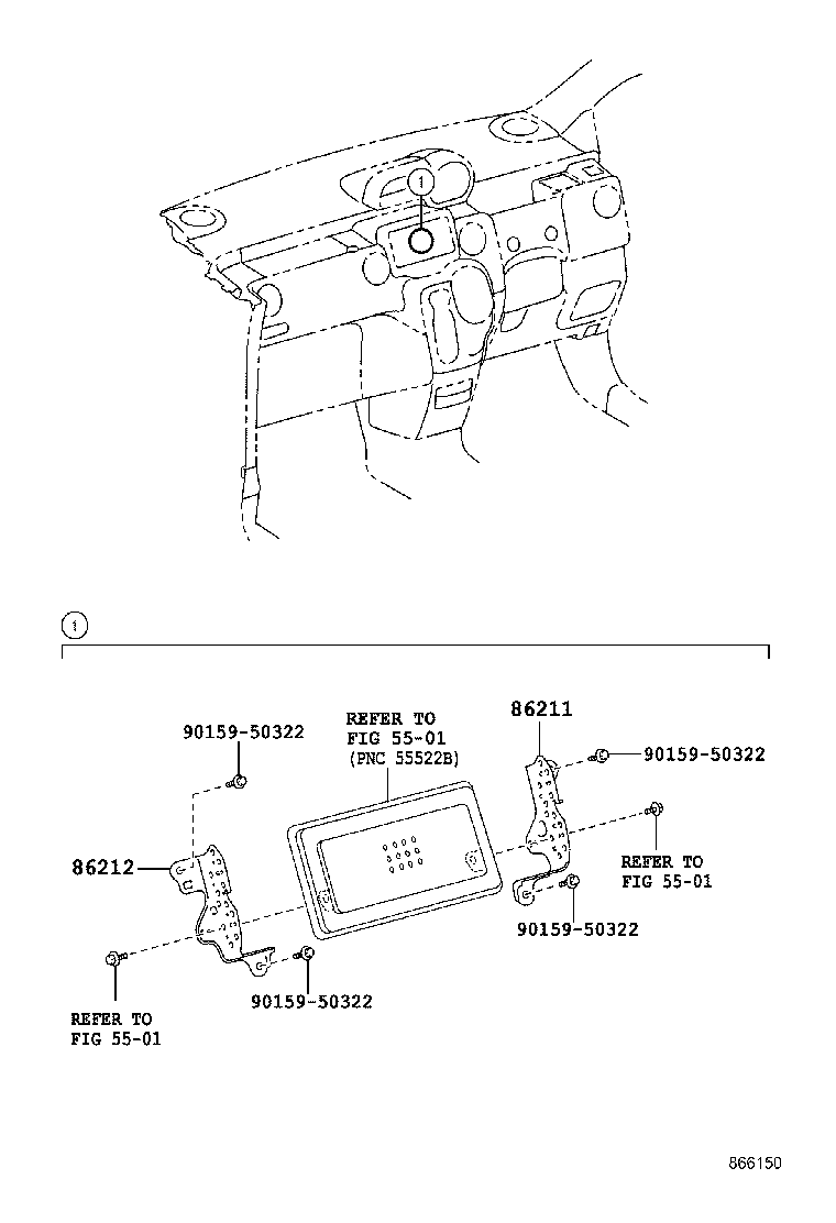 86211-52290 BRACKET, RADIO, NO.1 product image