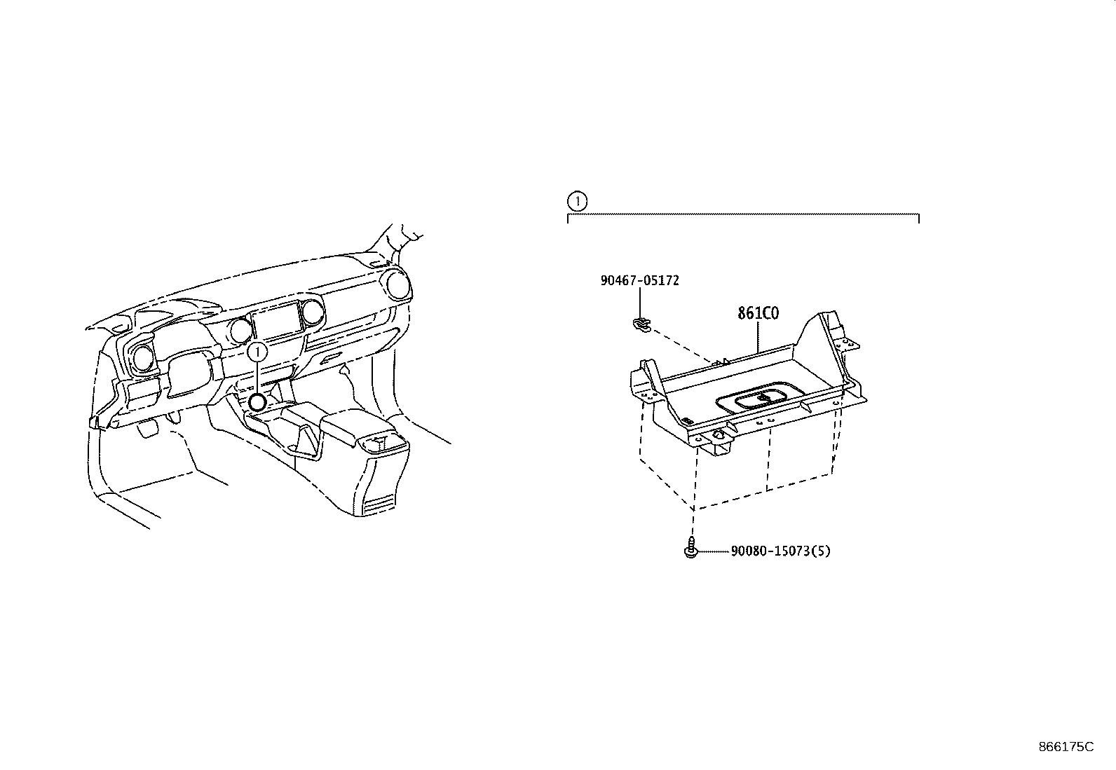 Toyota 86719-04010 BRACKET, TELEPHONE NO.1