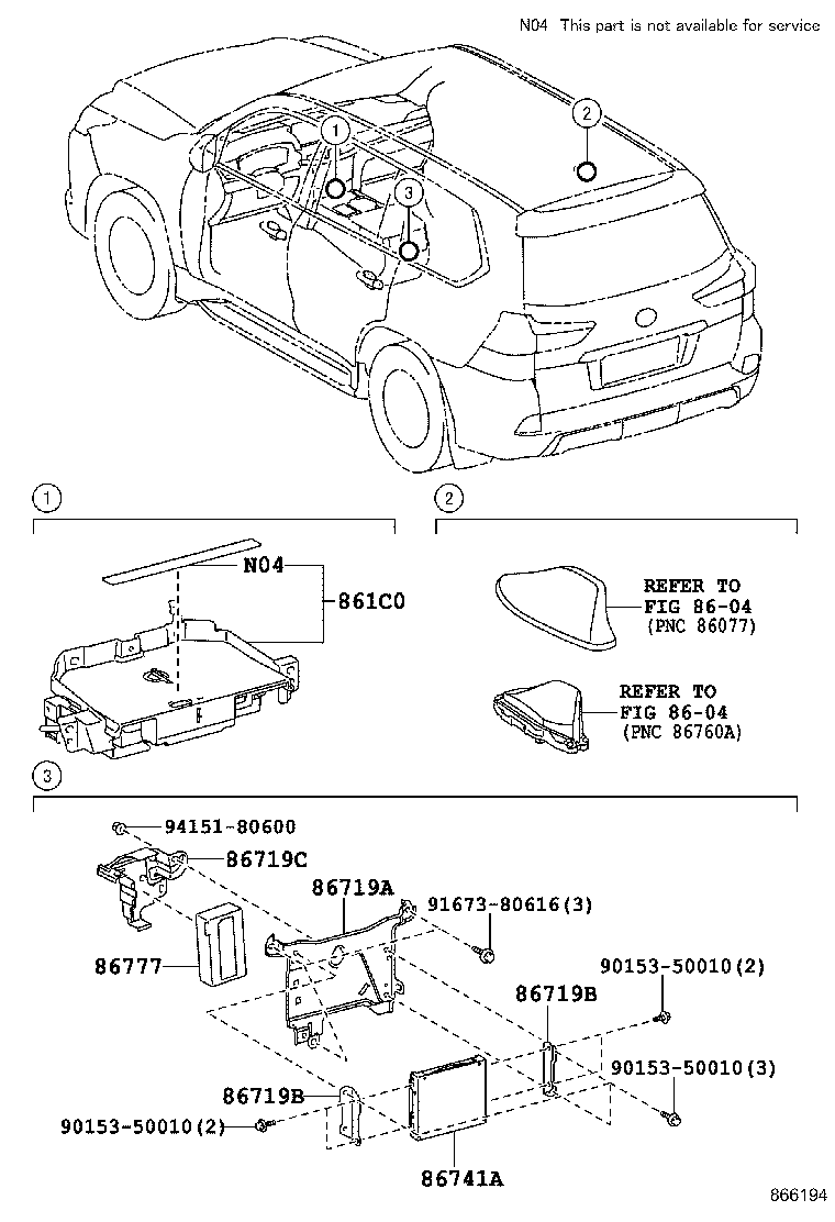 86719-60140 BRACKET, TELEPHONE NO.2 product image