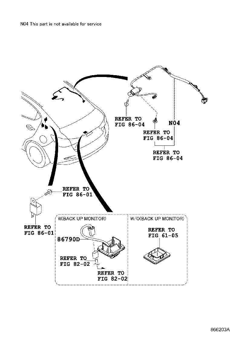 Toyota 86790-WB003 CAMERA ASSY, TELEVISION, RR