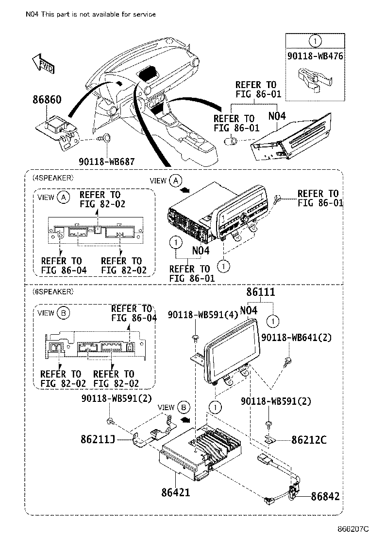 Toyota 86111-WB003 MULTI-DISPLAY