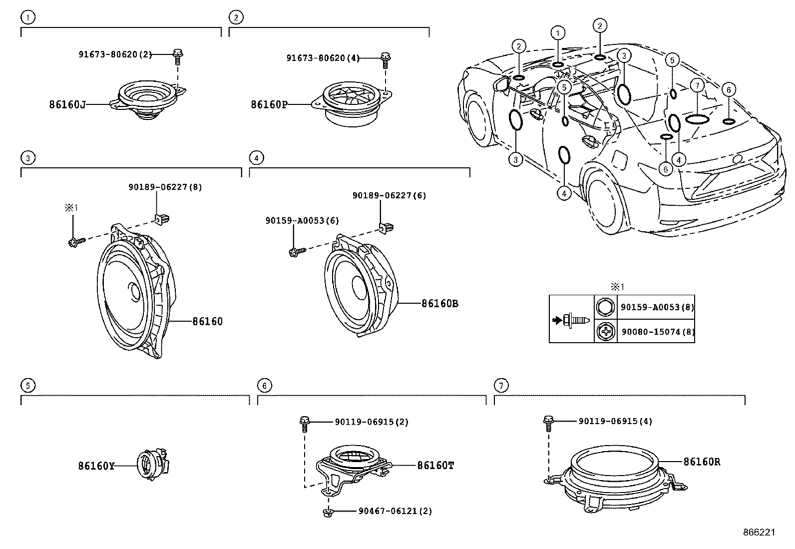 86160-06480 SPEAKER ASSY, STEREO COMPONENT product image