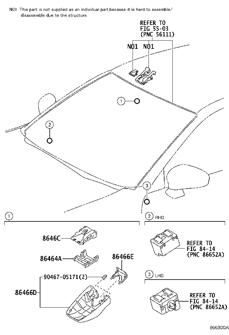 86401-30010 HOOD SUB-ASSY, FORWARD RECOGNITION W/HEATER product image