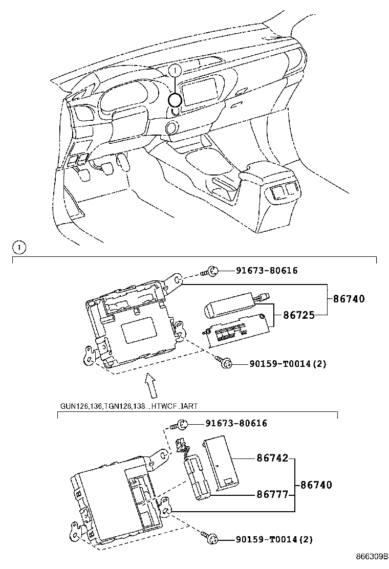 Toyota 86740-71050 TRANSCEIVER ASSY, TELEPHONE