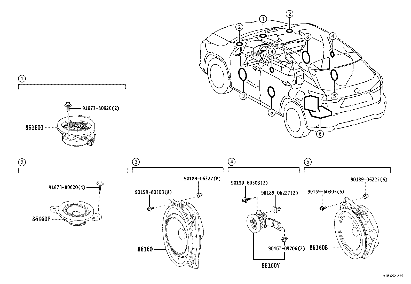 Toyota 86160-78020 SPEAKER ASSY, FRONT NO.3