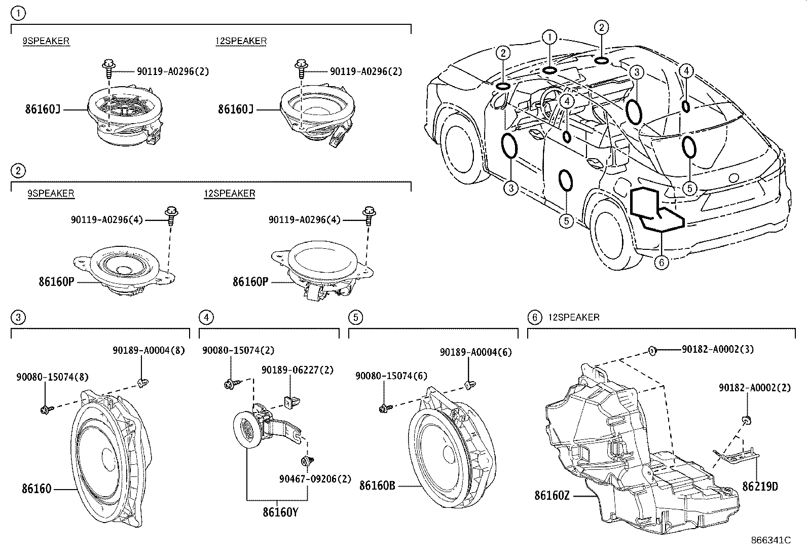 Toyota 86160-0E290 SPEAKER ASSY, FRONT NO.1