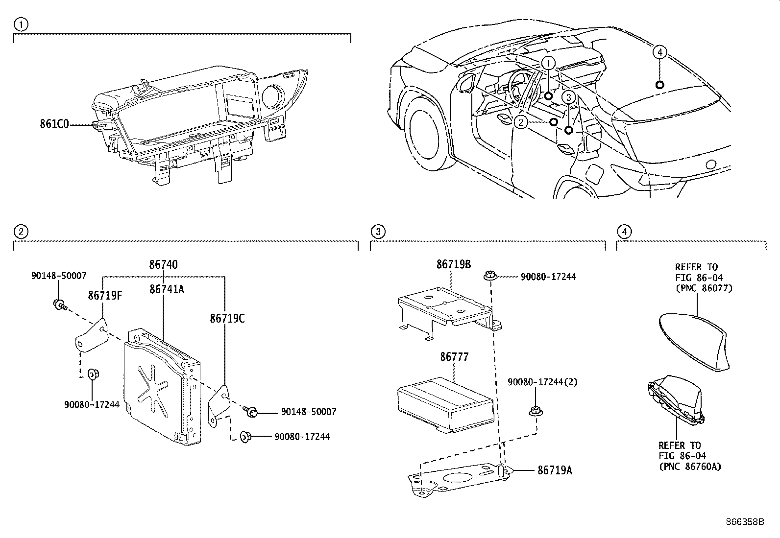 Toyota 86719-0E070 BRACKET, TELEPHONE NO.1