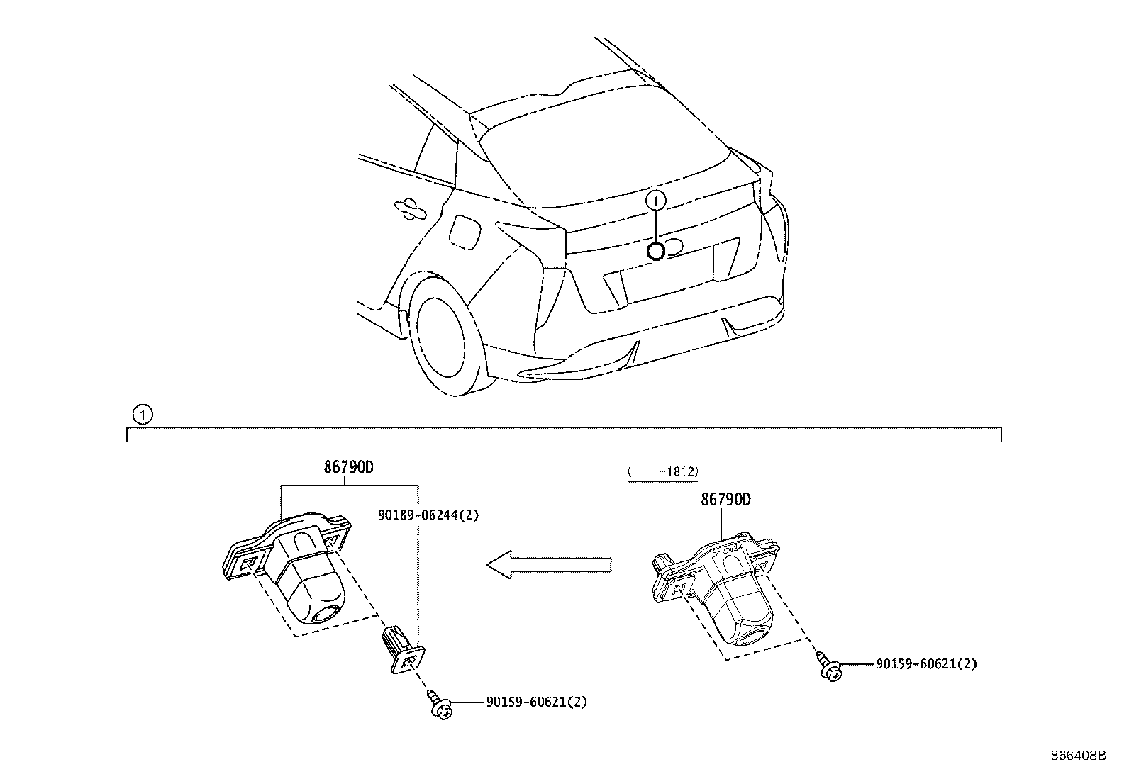 Toyota 86790-47030 CAMERA ASSY, TELEVISION, RR