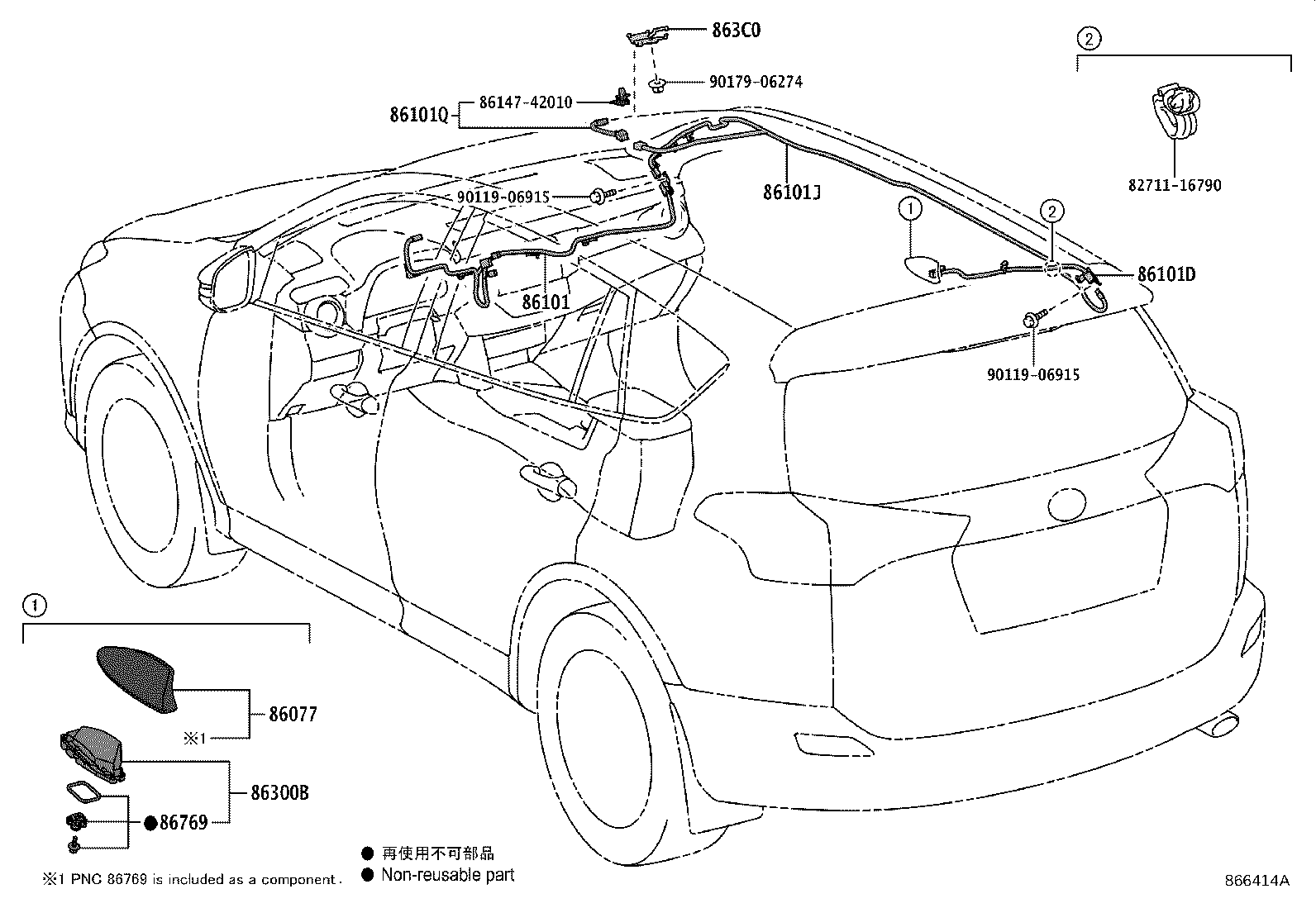 86101-42880 CORD SUB-ASSY, ANTENNA product image