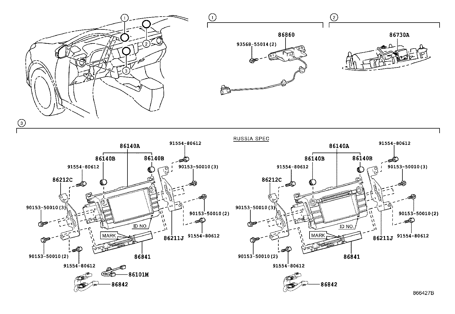 86212-42100 BRACKET, RADIO RECEIVER, NO.2 product image