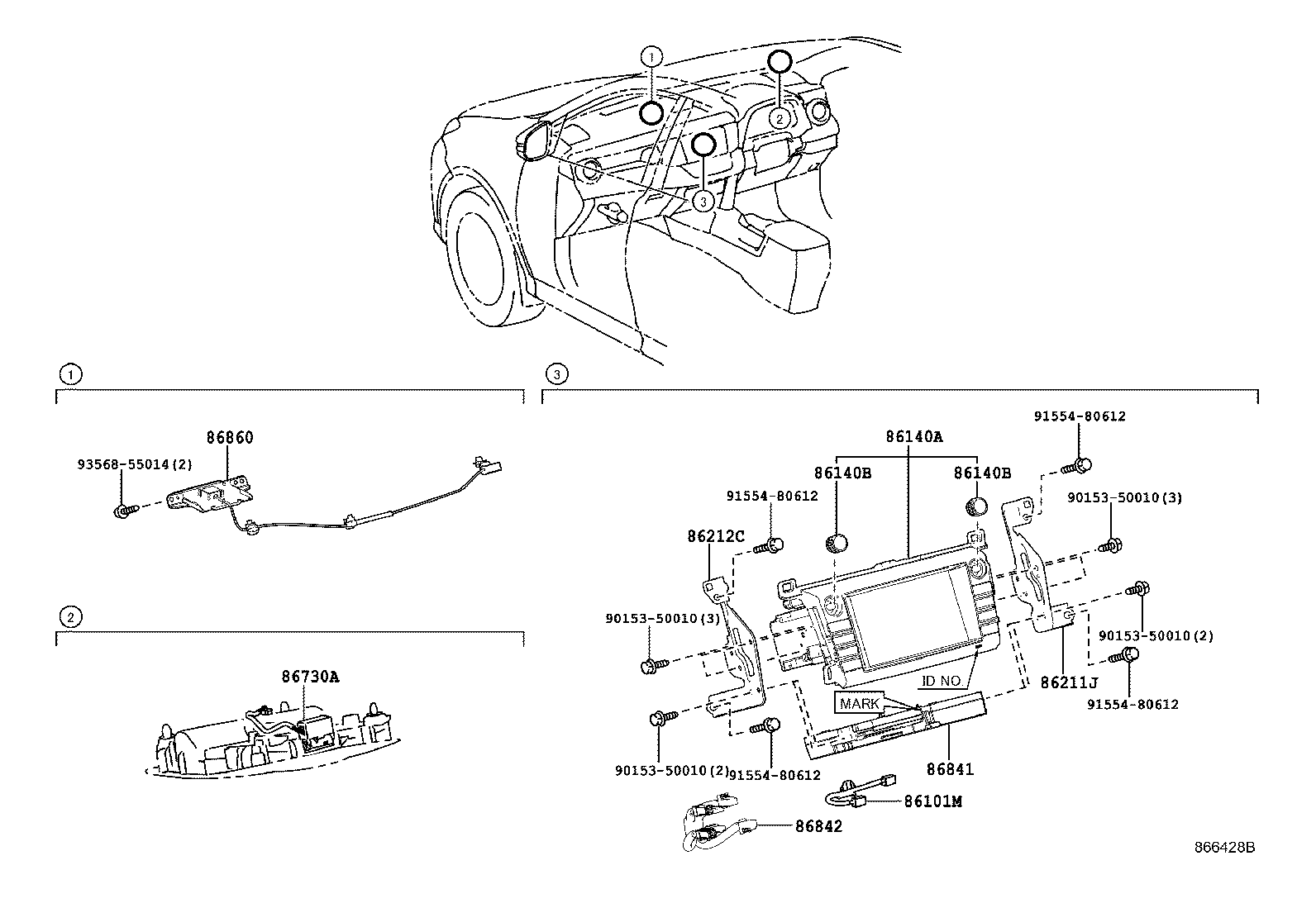86212-42100 BRACKET, RADIO RECEIVER, NO.2 product image