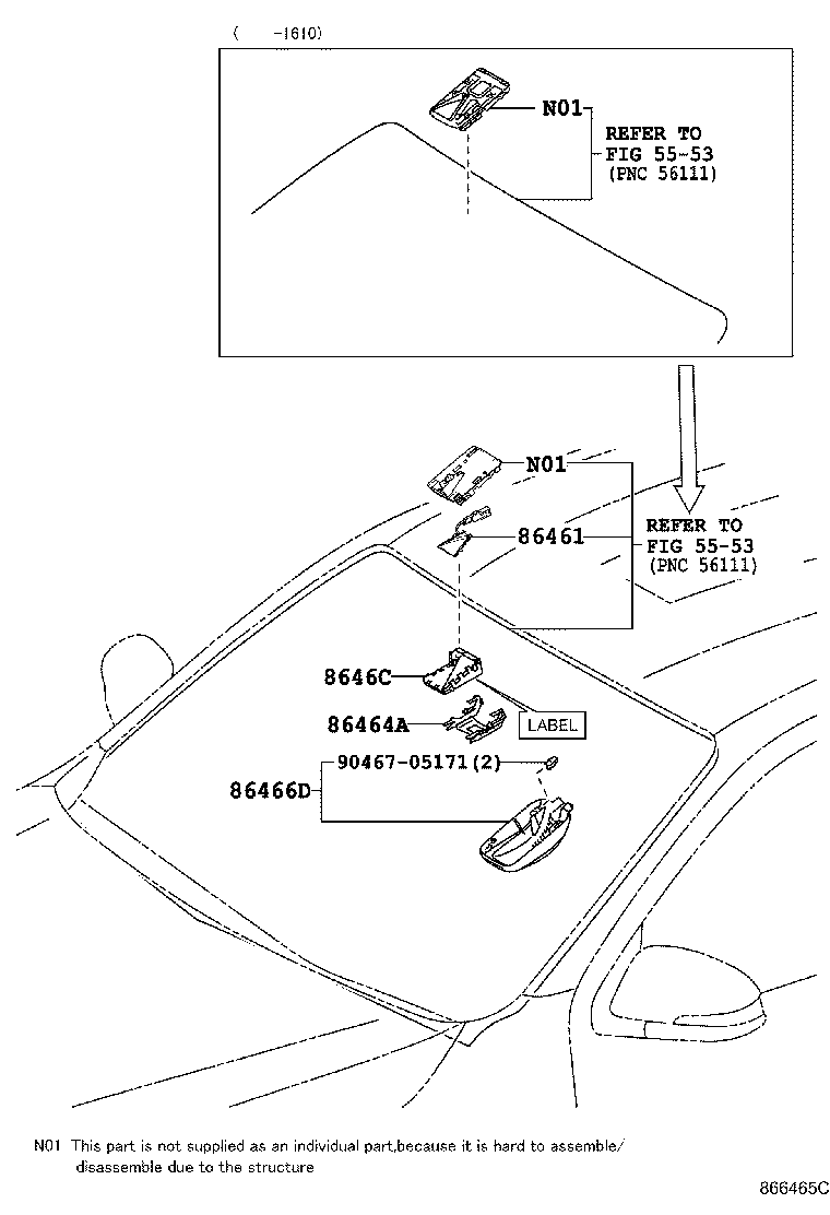 86461-71020 HOOD, FORWARD RECOGNITION product image