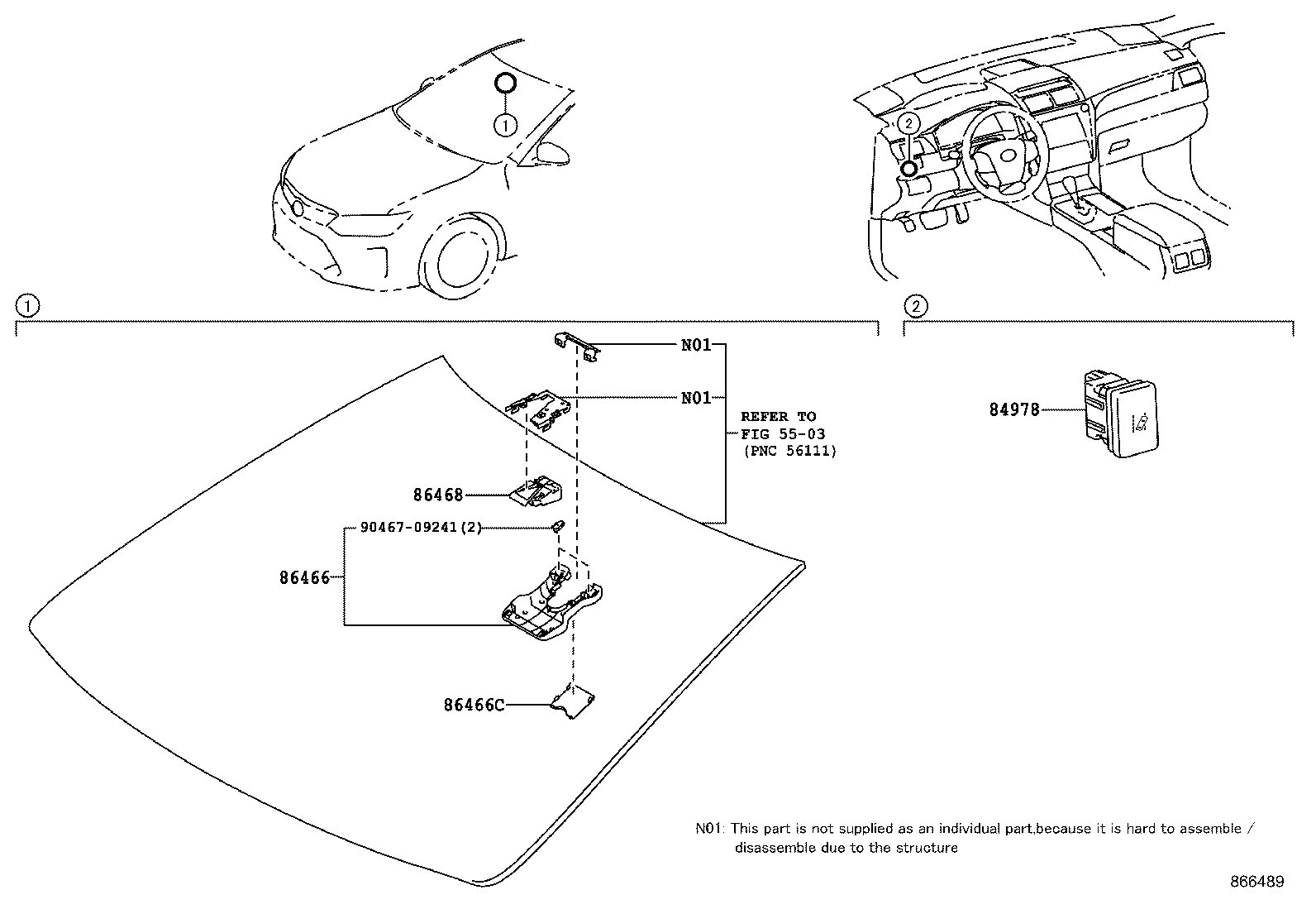 86466-06020 COVER, LANE DEPARTURE WARNING CAMERA, NO.2 product image