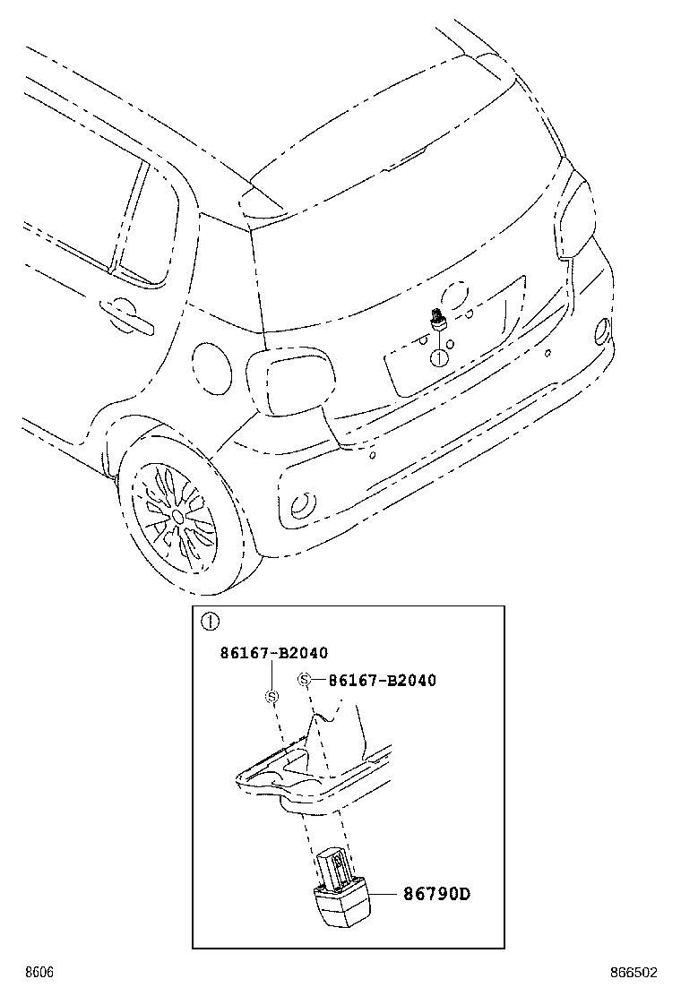 86795-B1010 CAMERA ASSY, TELEVISION, RR product image