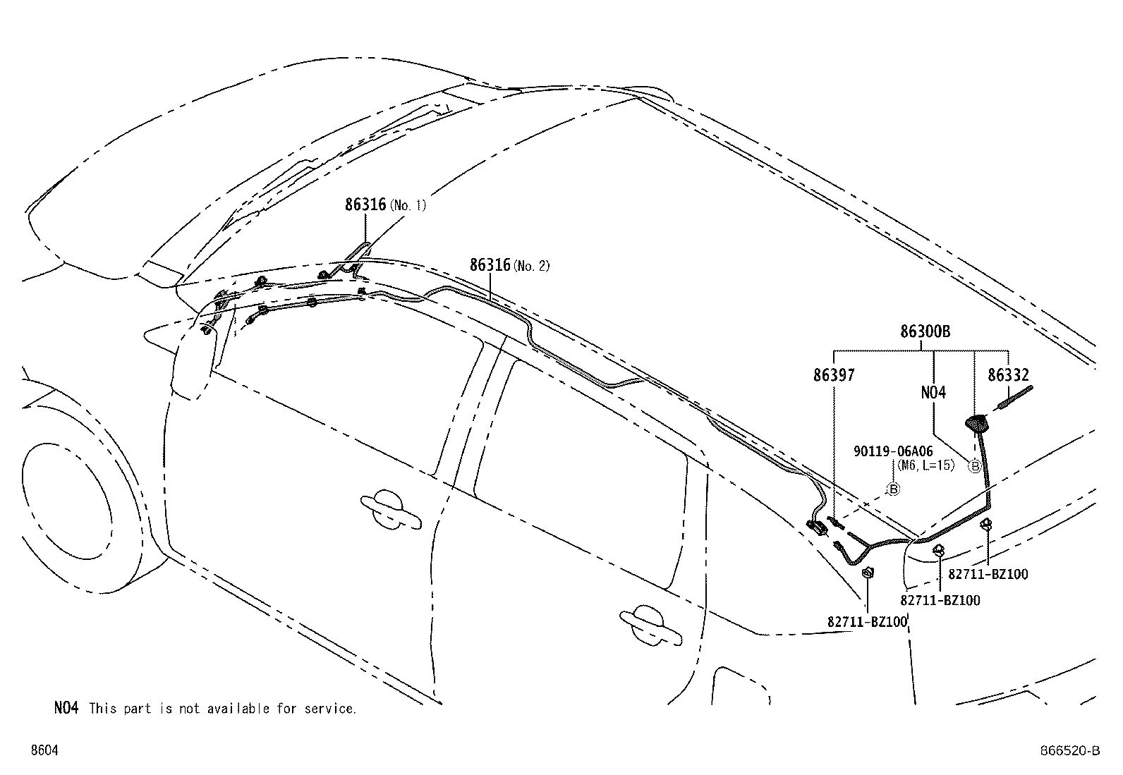 86316-BZ320 CABLE, ANTENNA product image