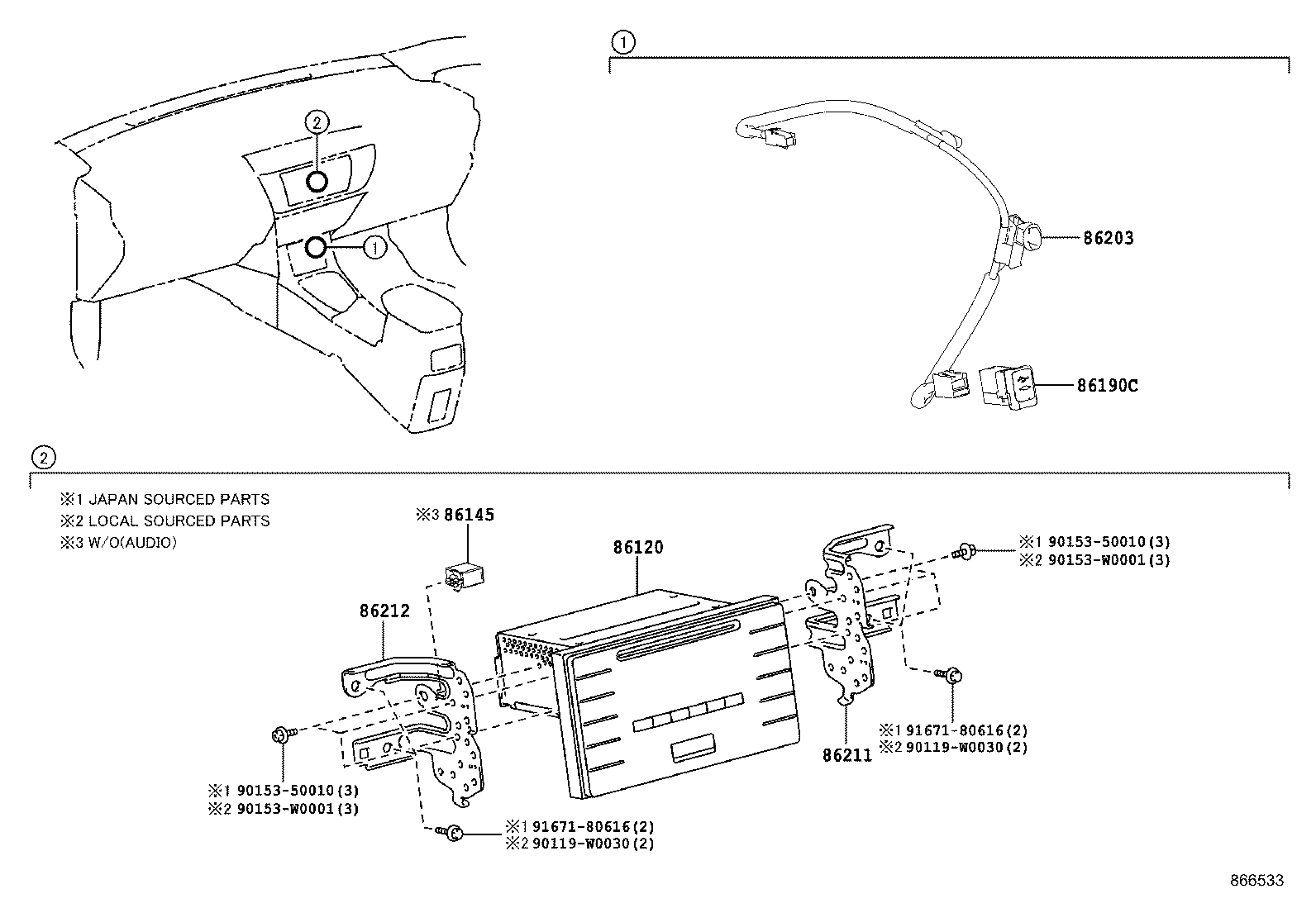 86212-02290 BRACKET, RADIO, NO.2 product image