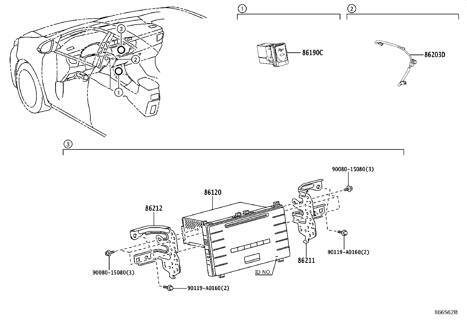 86211-02450 BRACKET, RADIO, NO.1 product image
