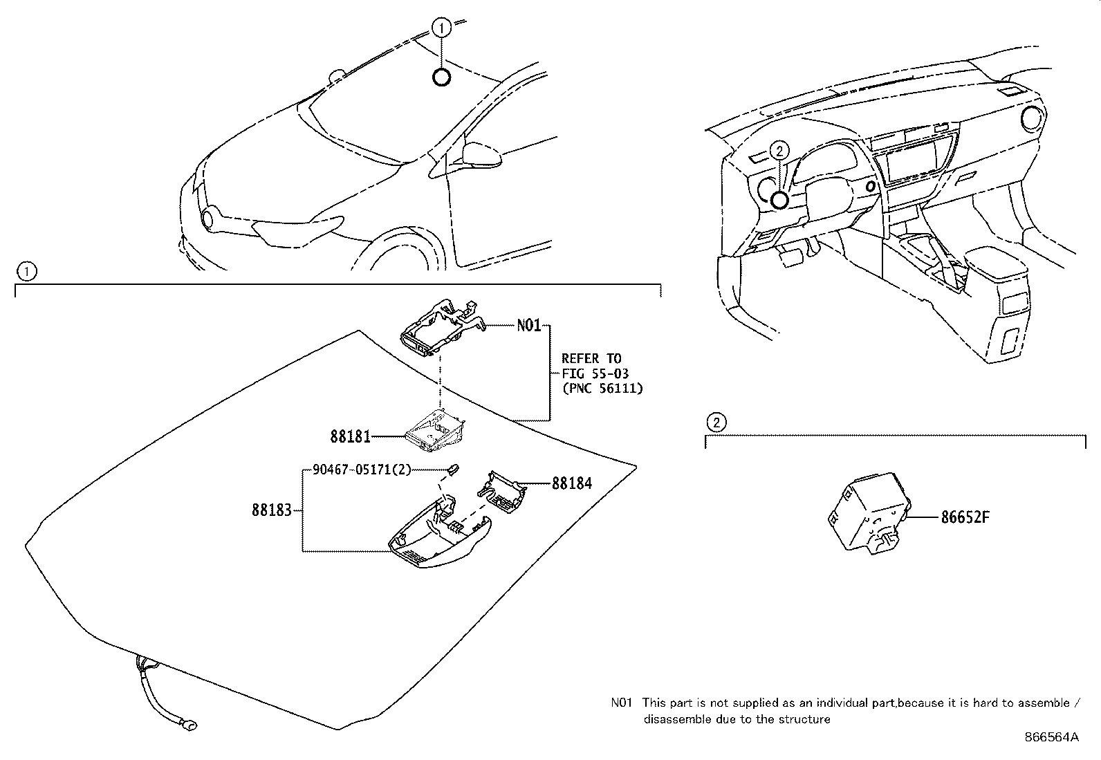 Toyota 88185-12010 HEATER, PRE-COLLISION CITY