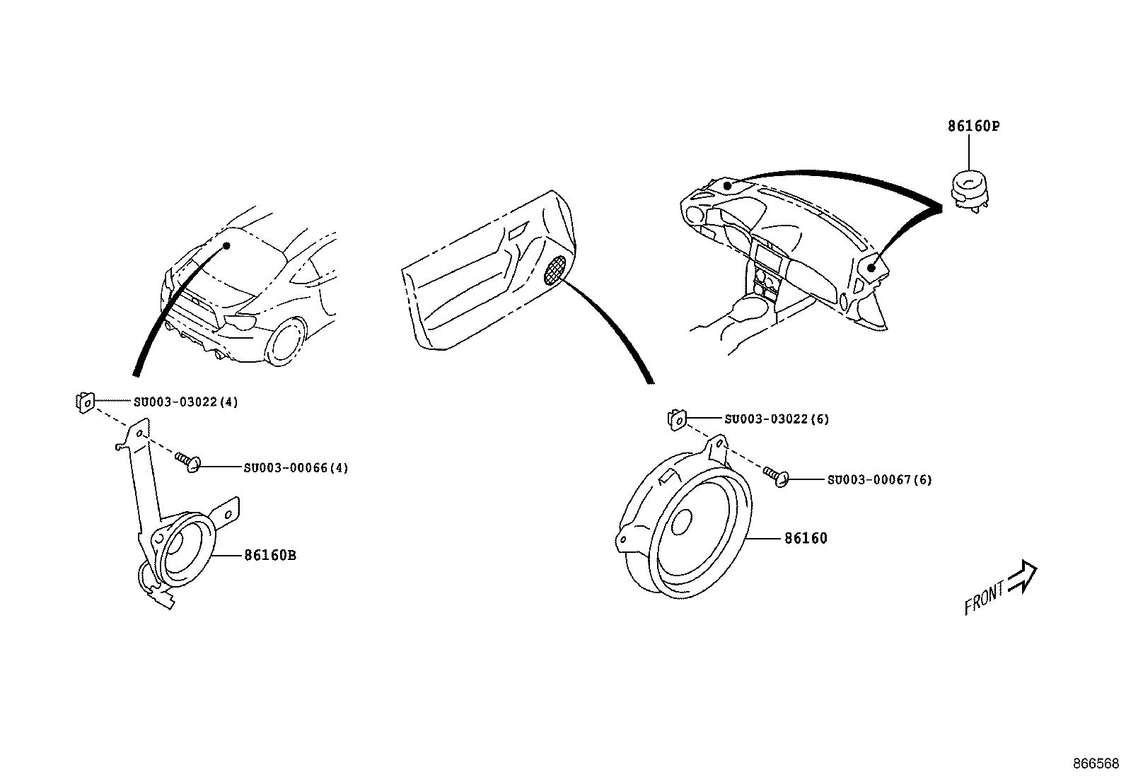 SU003-07987 SPEAKER ASSY, FRONT NO.1 product image