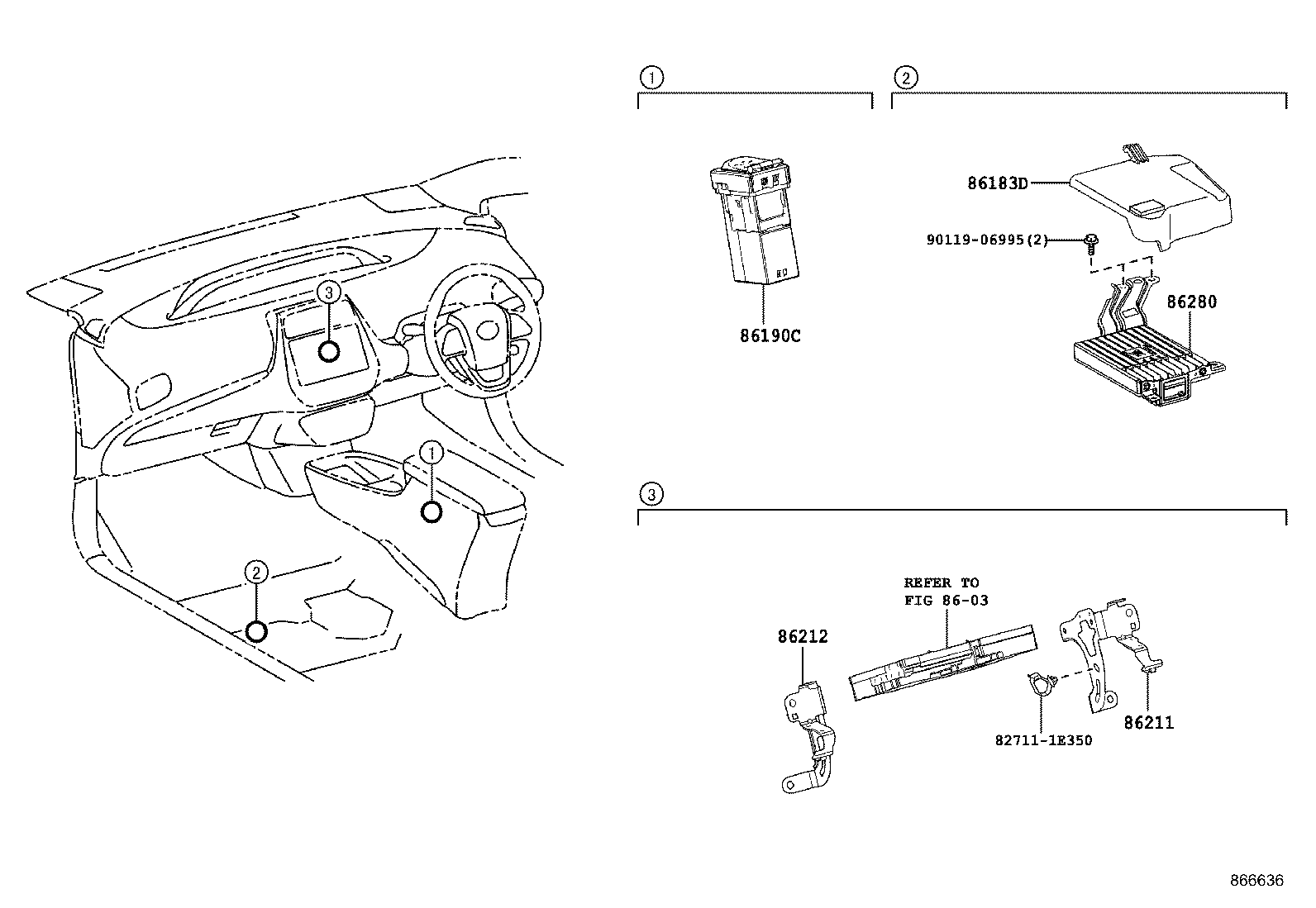 86212-47160 BRACKET, RADIO, NO.2 product image