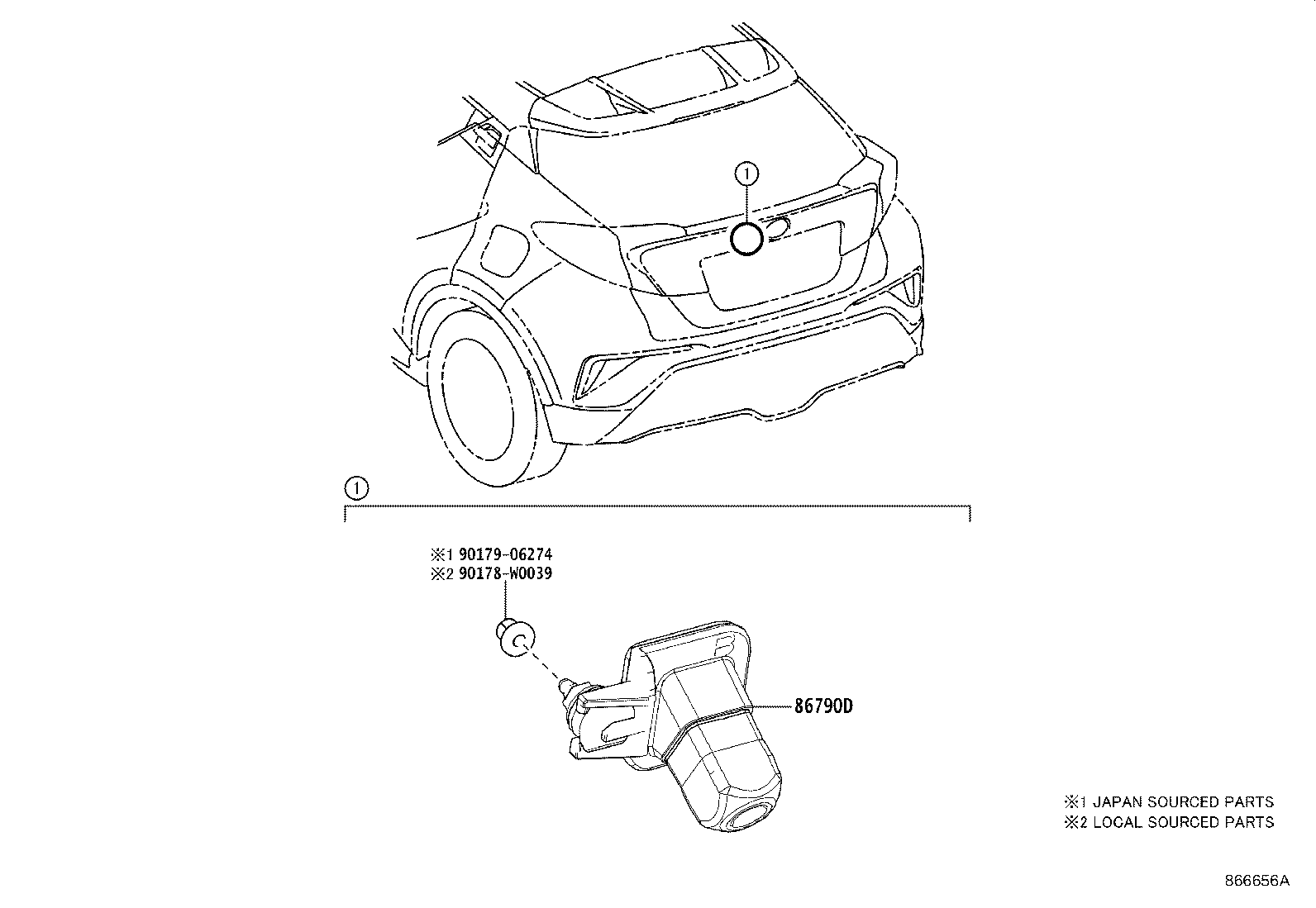 Toyota 86790-F4090 CAMERA ASSY, TELEVISION, RR