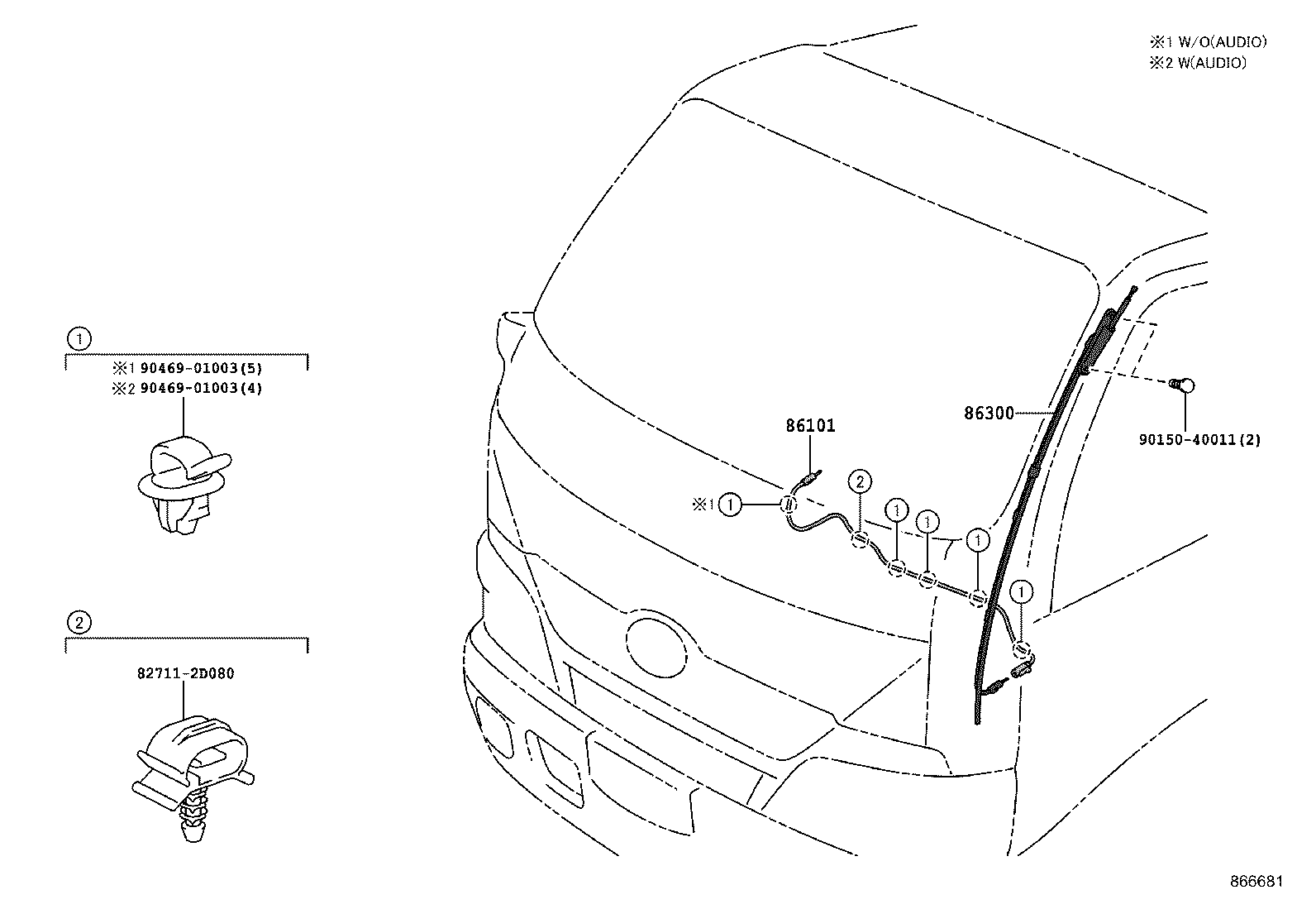 86300-37110 ANTENNA ASSY, W/HOLDER product image