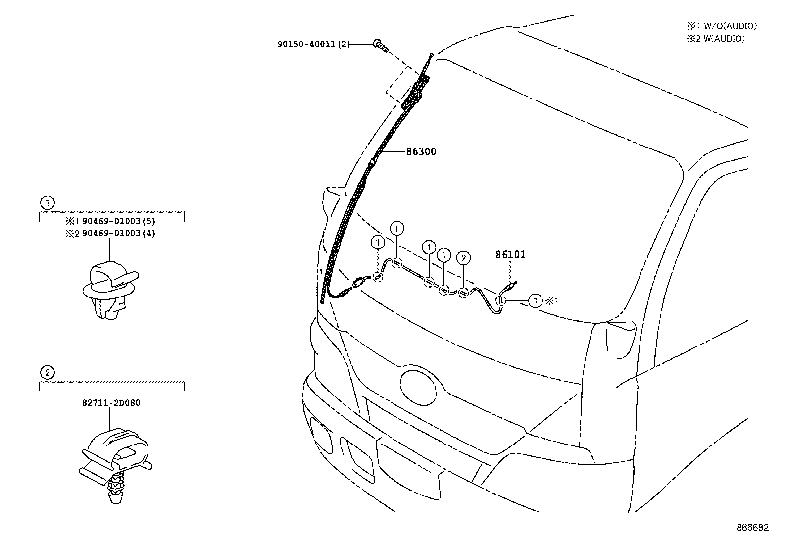 86300-37110 ANTENNA ASSY, W/HOLDER product image