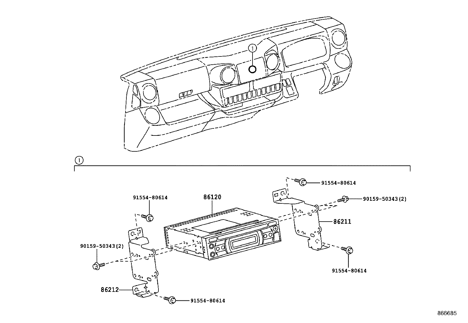 86120-37140 RECEIVER ASSY, RADIO product image