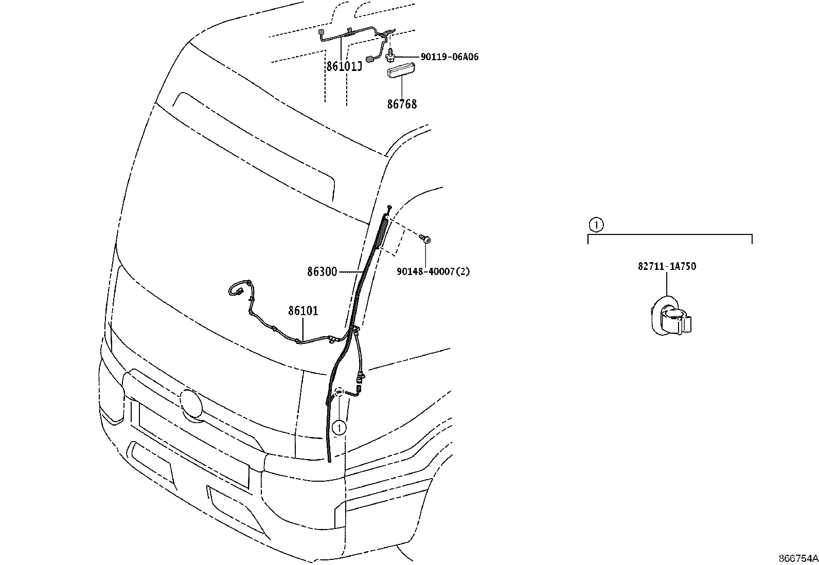 86300-36100 ANTENNA ASSY, W/HOLDER product image