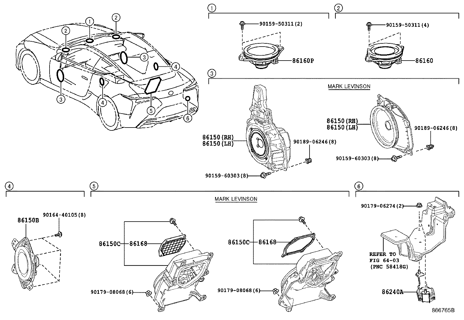 Toyota 86150-11030 SPEAKER ASSY, W/BOX, NO.1