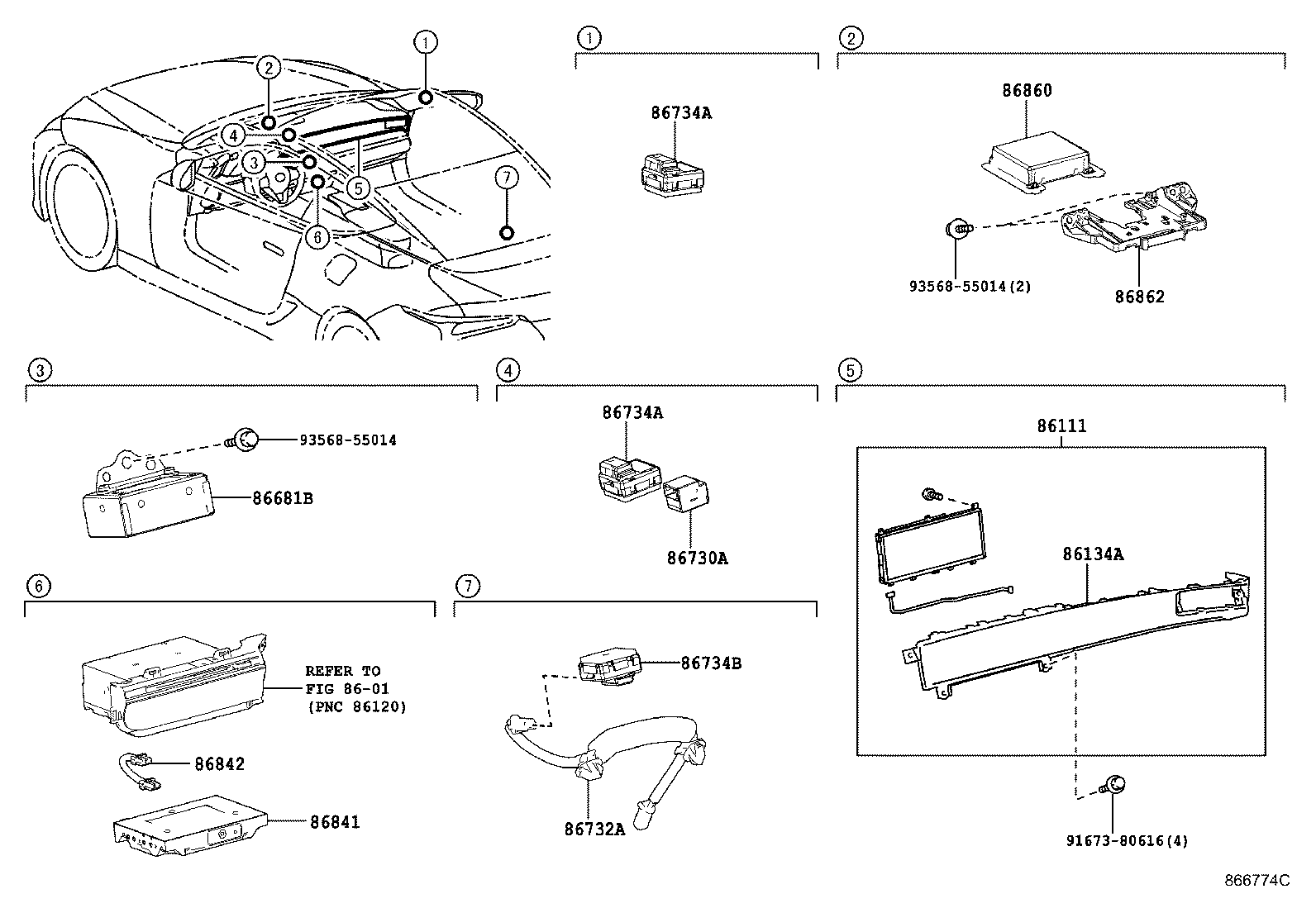 Toyota 86111-11022 MULTI-DISPLAY