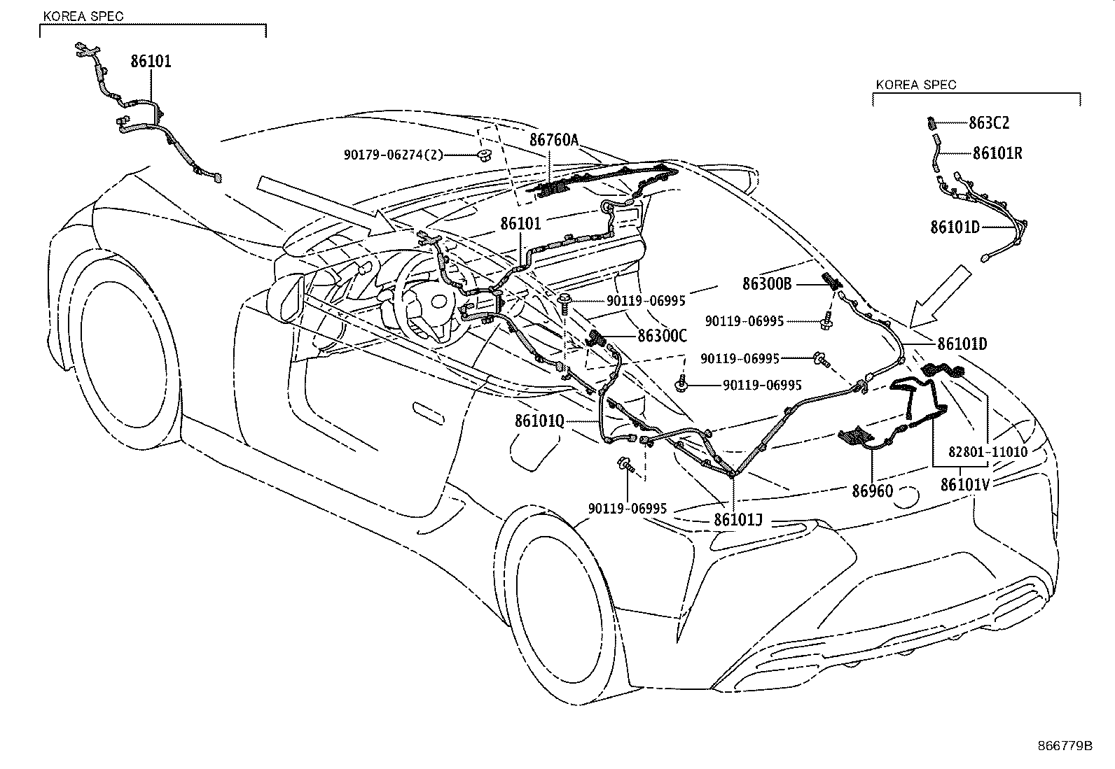 Toyota 86300-11020 ANTENNA ASSY, AMPLIFIER, NO.1