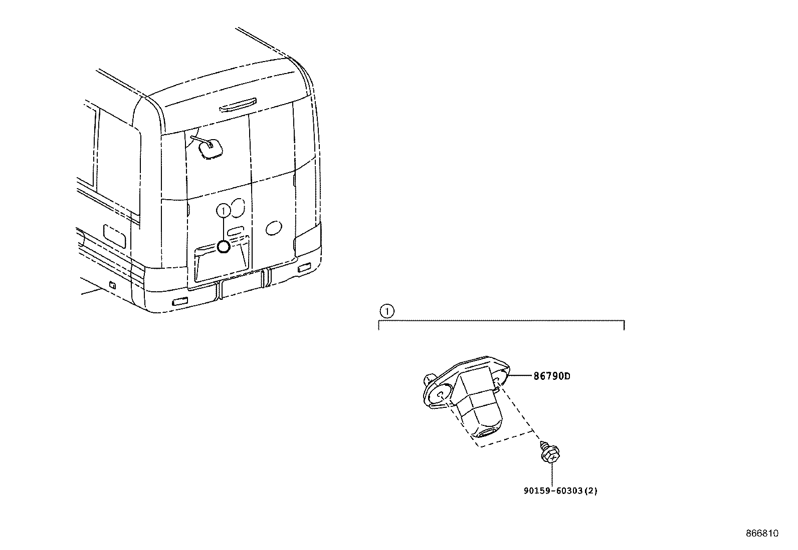 86790-36080 CAMERA ASSY, TELEVISION, RR product image