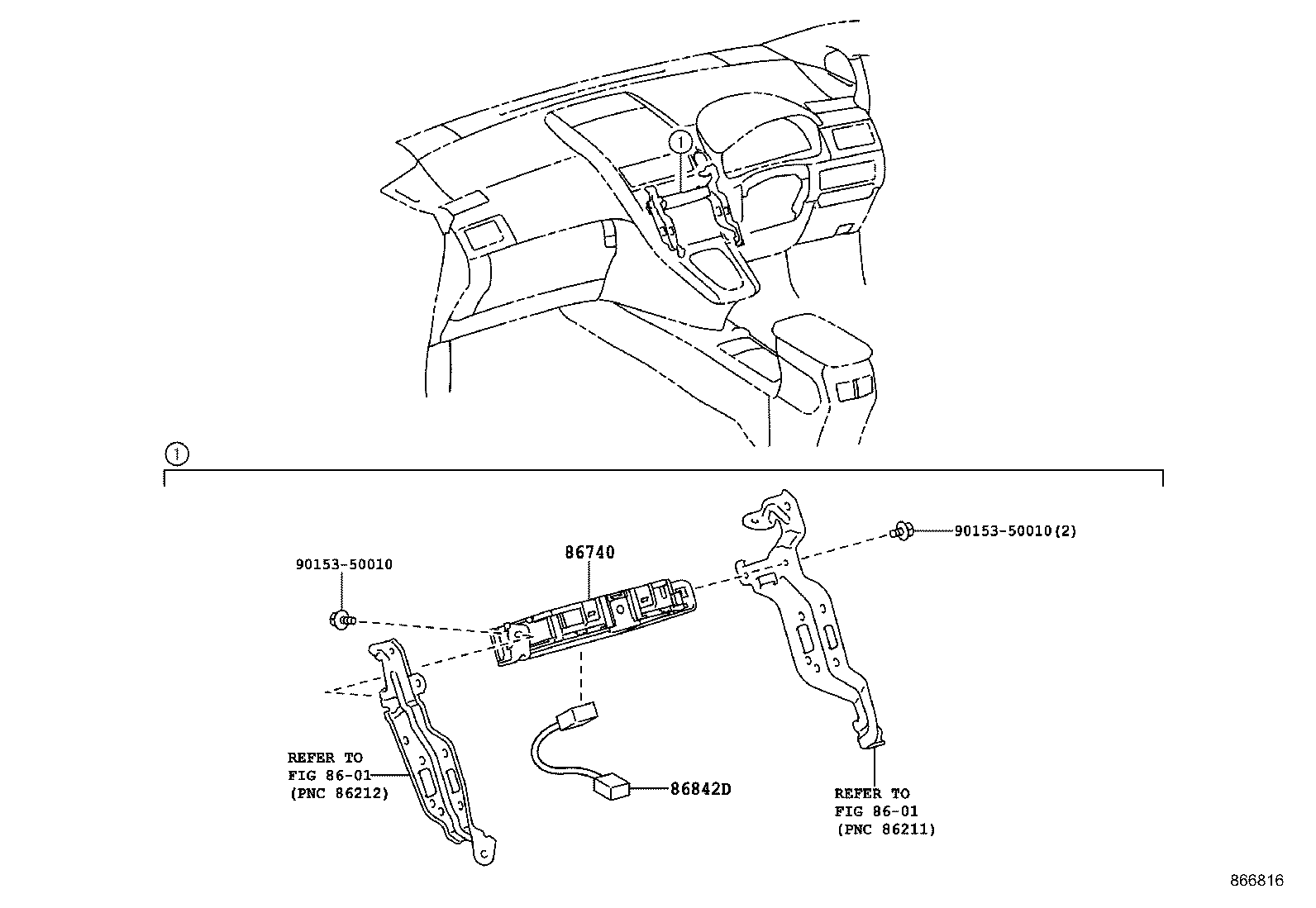 86719-75050 BRACKET, TELEPHONE NO.2 product image