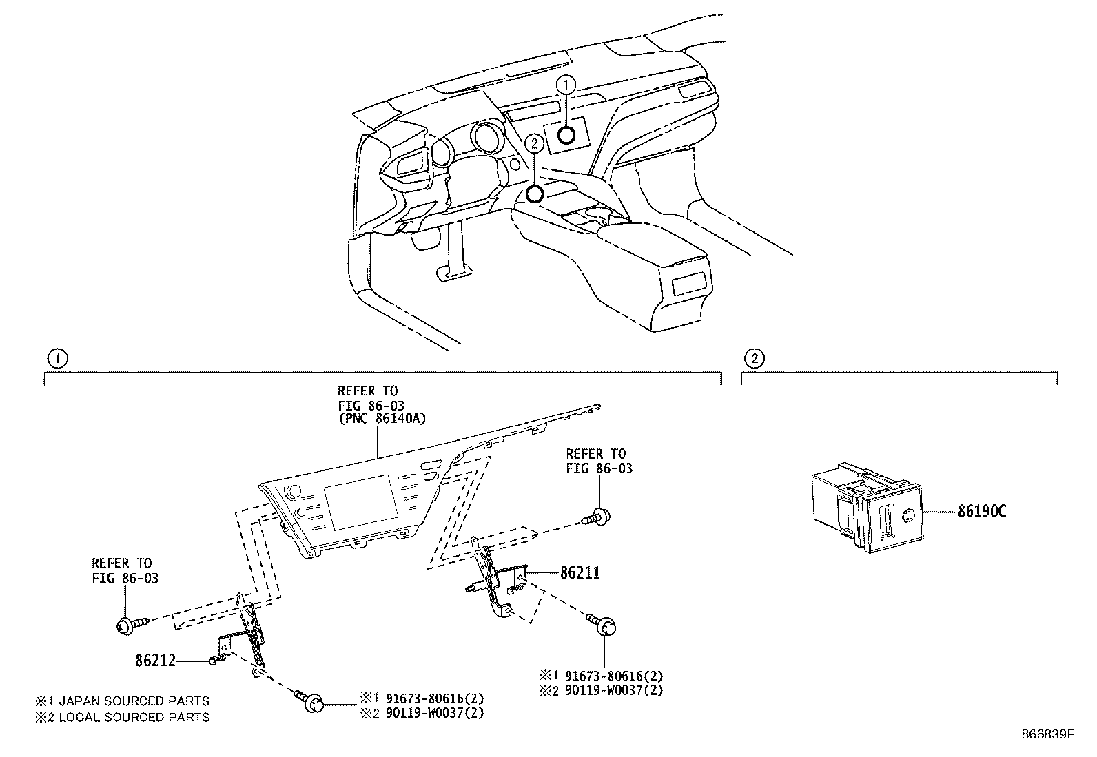 Toyota 86212-33320 BRACKET, RADIO, NO.2