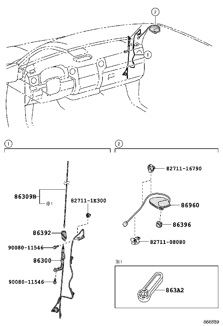 86392-0C030 ORNAMENT, ANTENNA product image