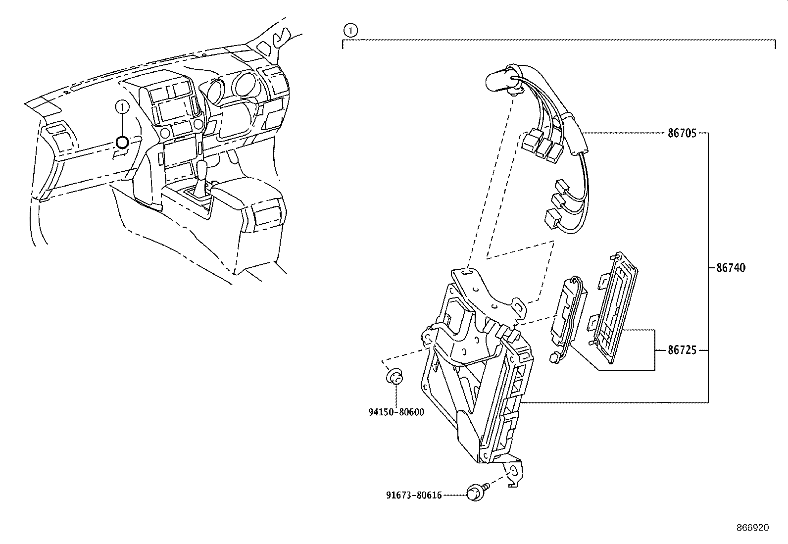 86719-60370 BRACKET, TELEPHONE product image