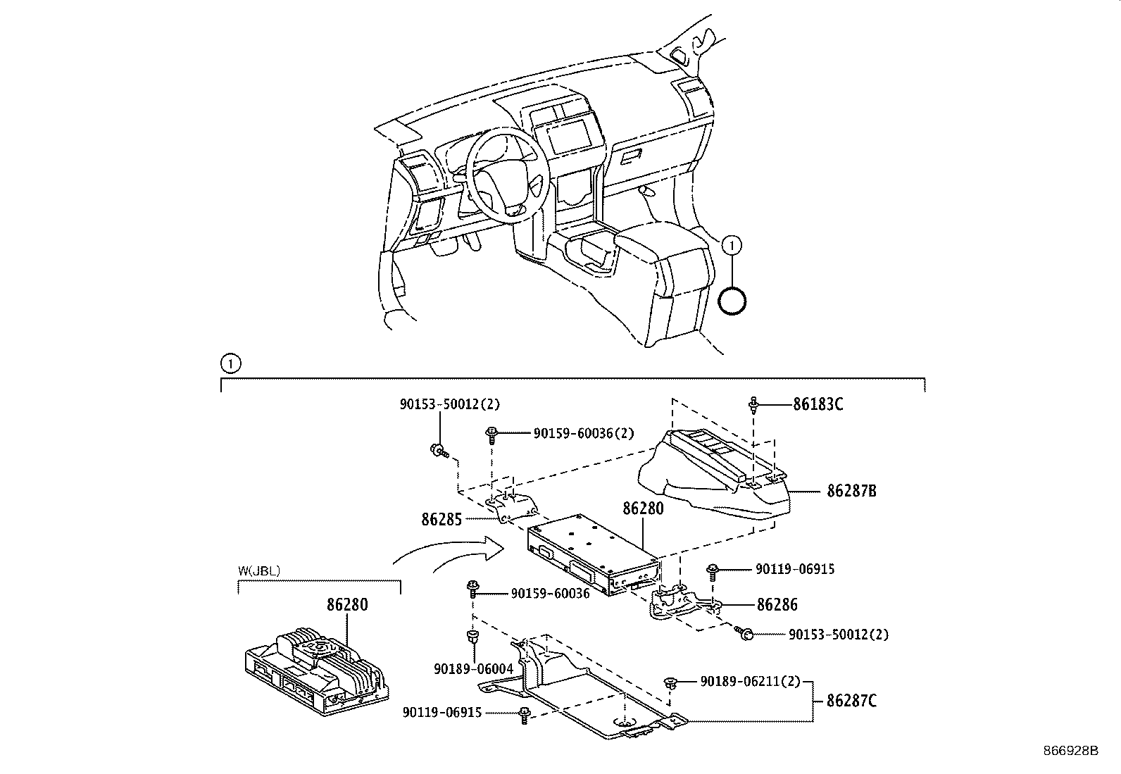 86212-60500 BRACKET, RADIO, NO.2 product image
