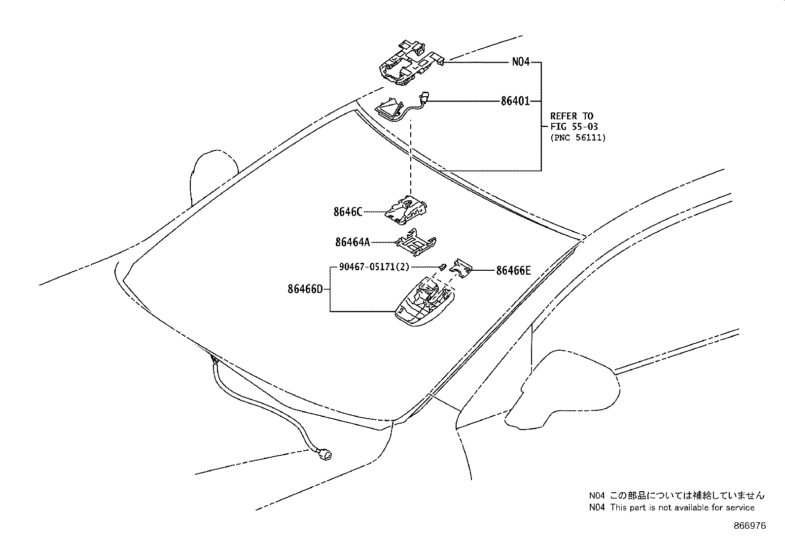 86401-78030 HOOD SUB-ASSY, FORWARD RECOGNITION W/HEATER product image