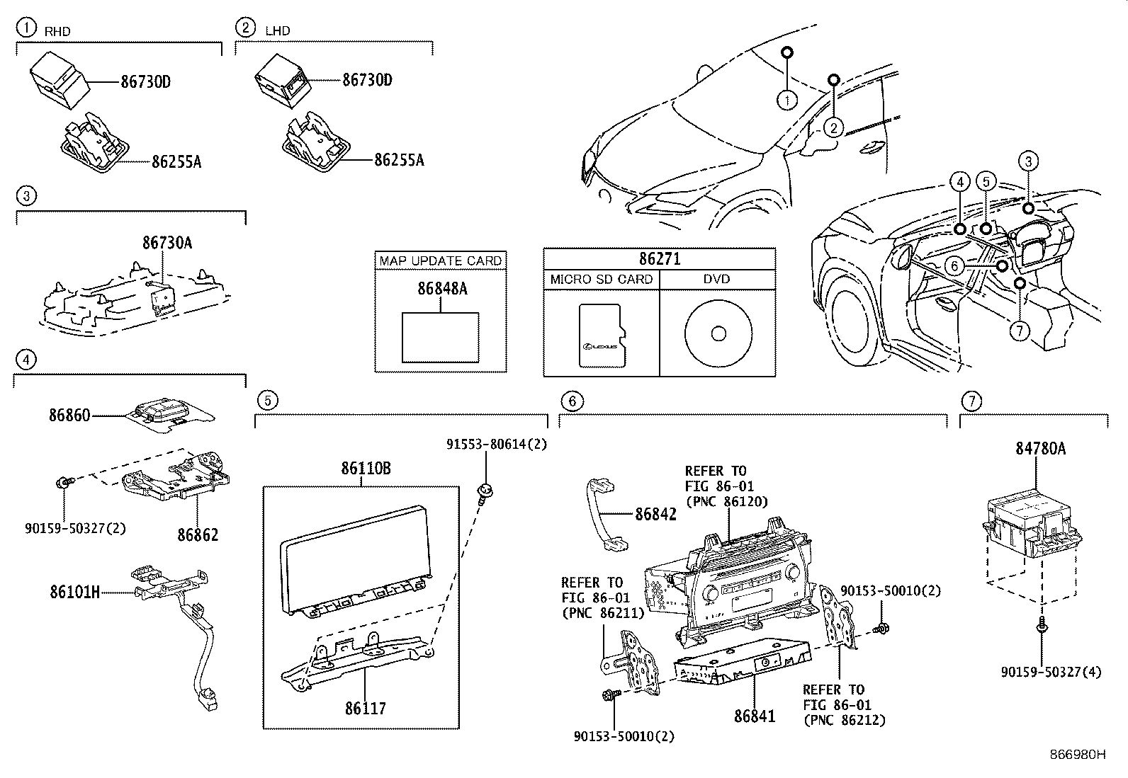 86134-78020 PARTS, MULTI-DISPLAY product image