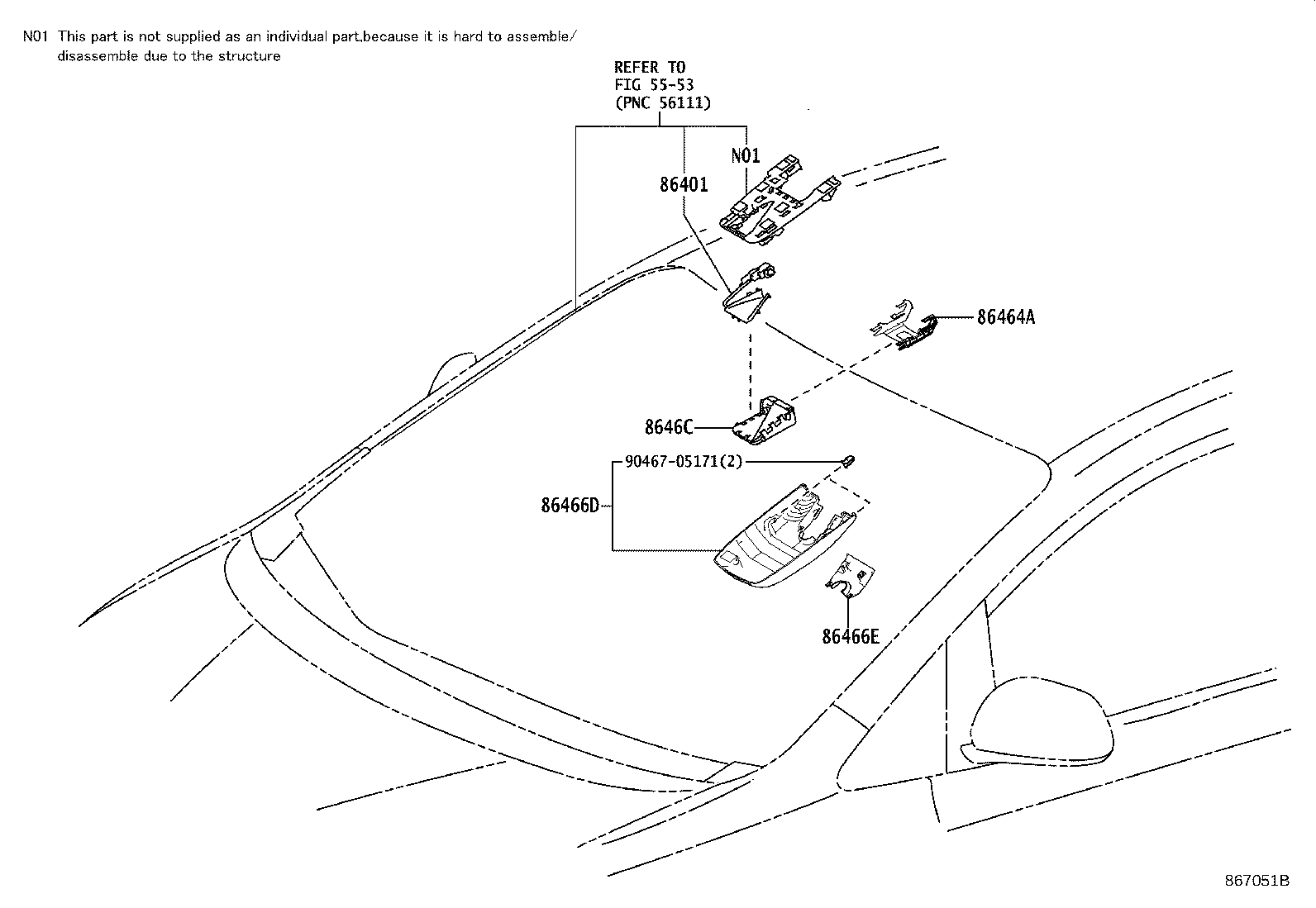 Toyota 86466-45020 COVER, FORWARD RECOGNITION, NO.2