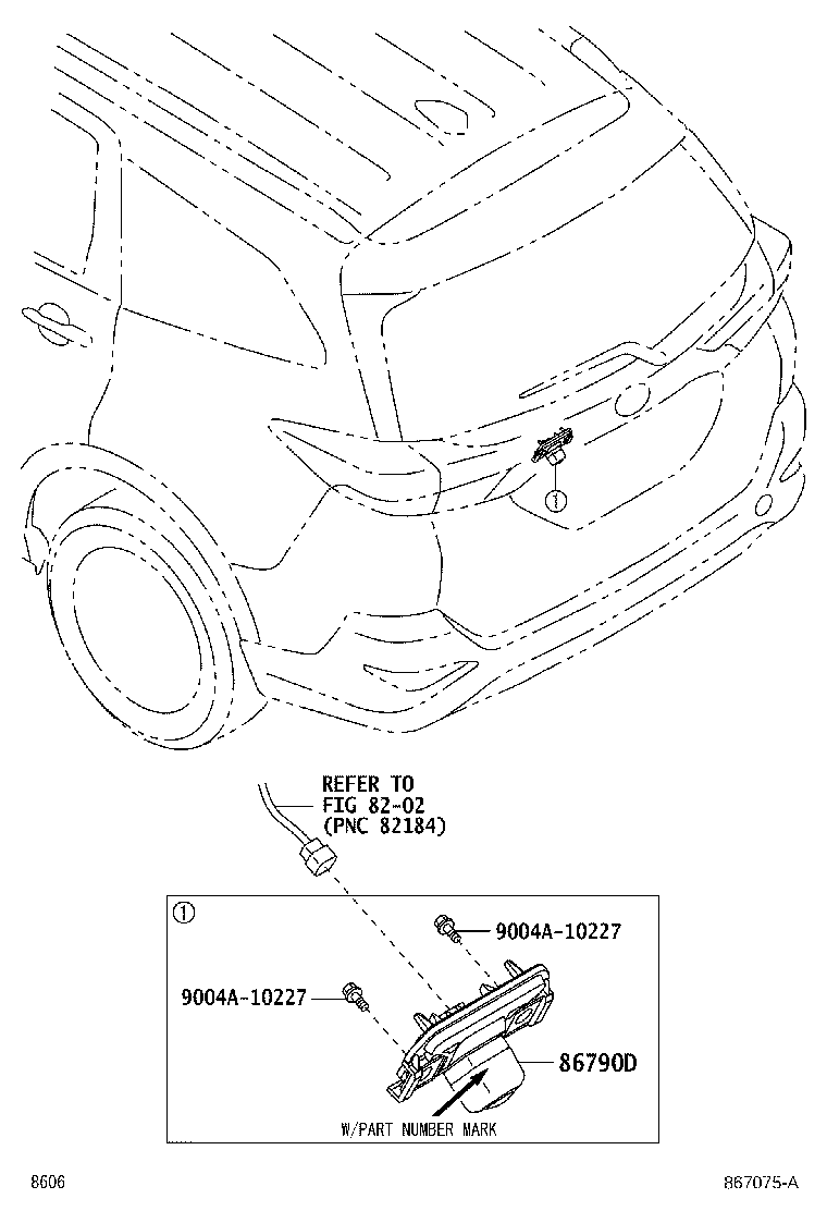 86790-B0010 CAMERA ASSY, TELEVISION, RR product image