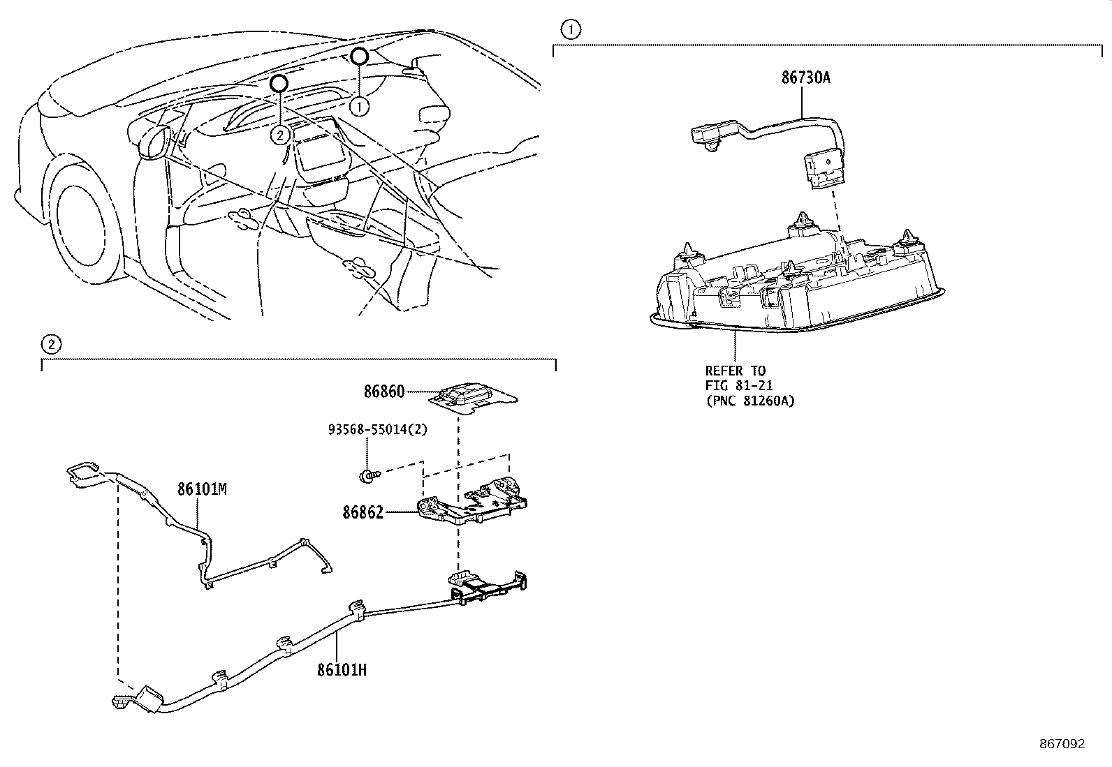 86880-47080 ANTENNA ASSY, NAVIGATION product image
