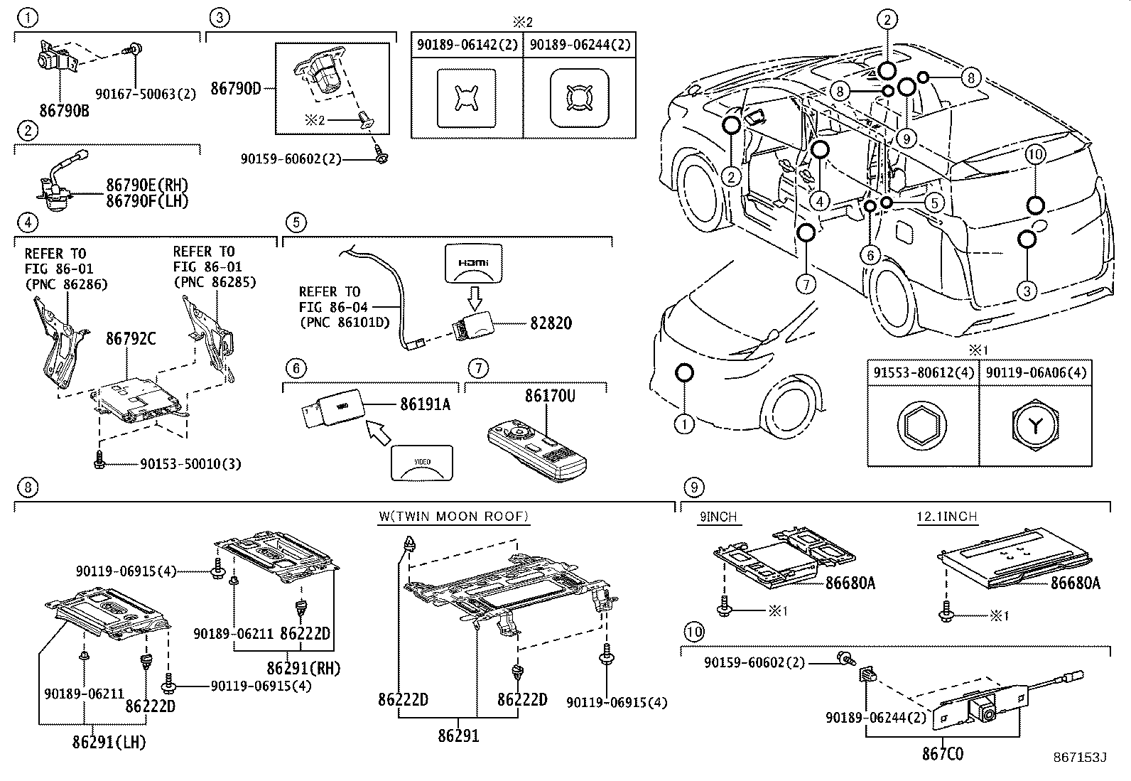 86222-60020 CLIP, TELEVISION BRACKET product image