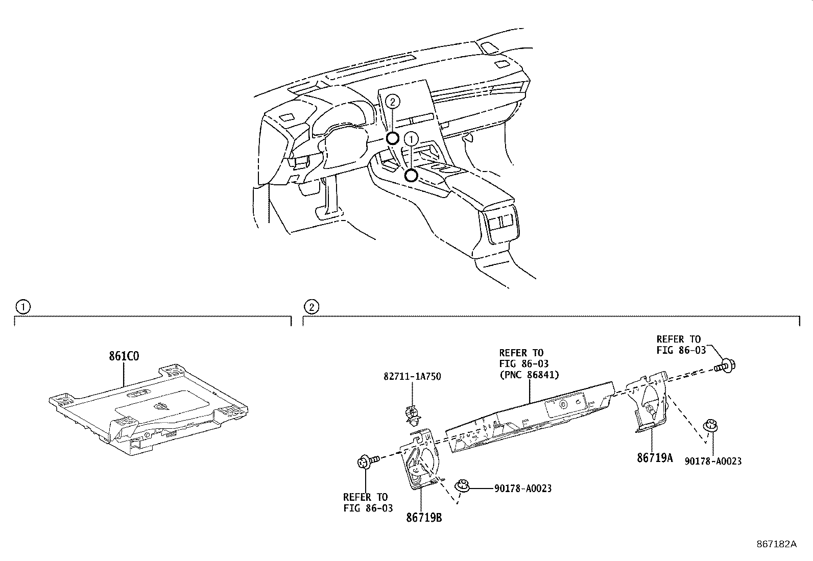 86719-07030 BRACKET, TELEPHONE NO.2 product image