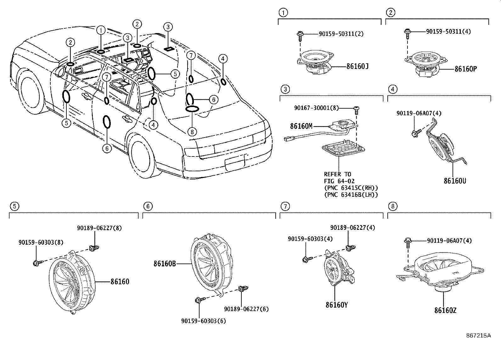 86150-40010 SPEAKER ASSY, REAR NO.2 product image