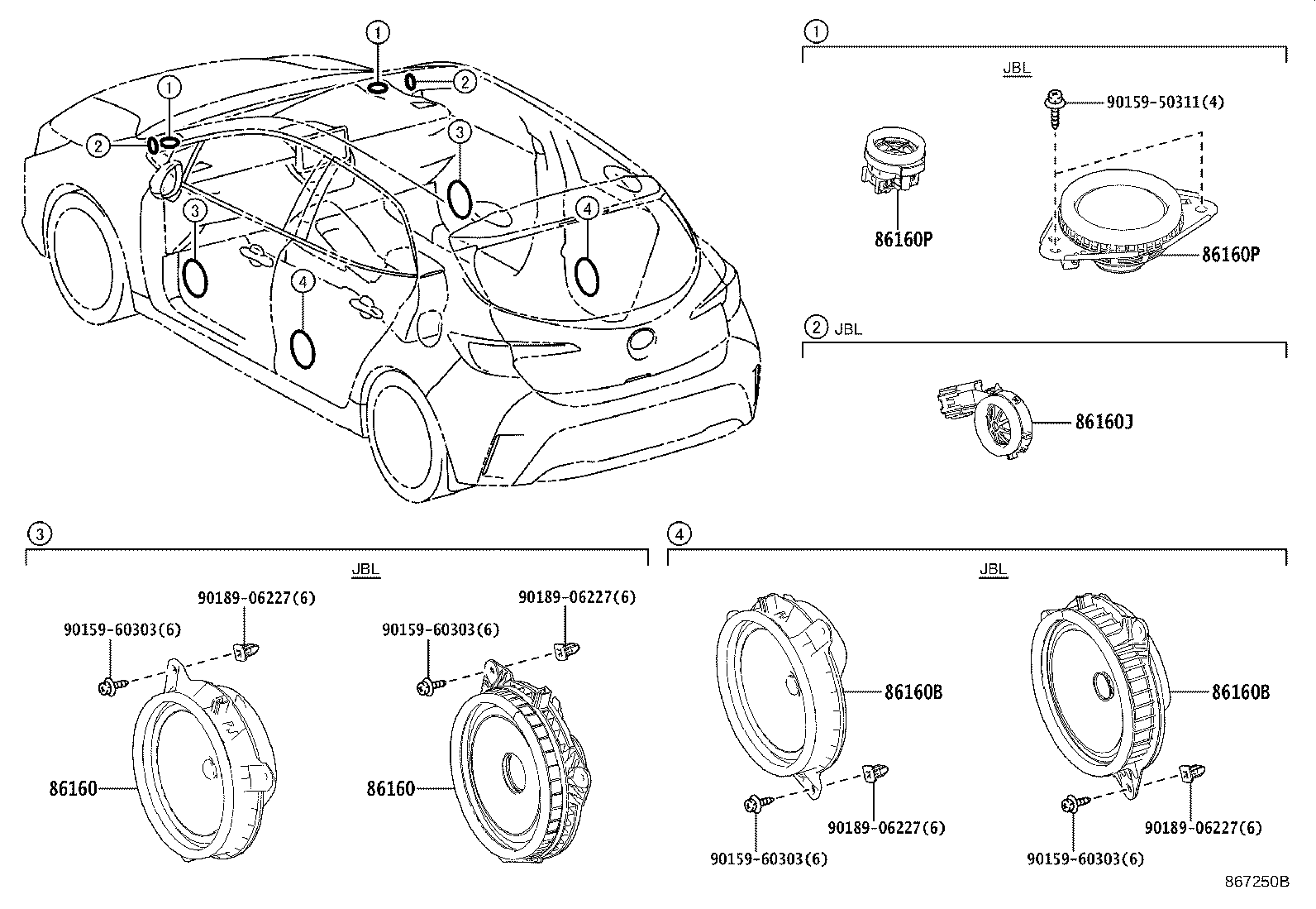 Toyota 86160-12A00 SPEAKER ASSY, FRONT NO.1