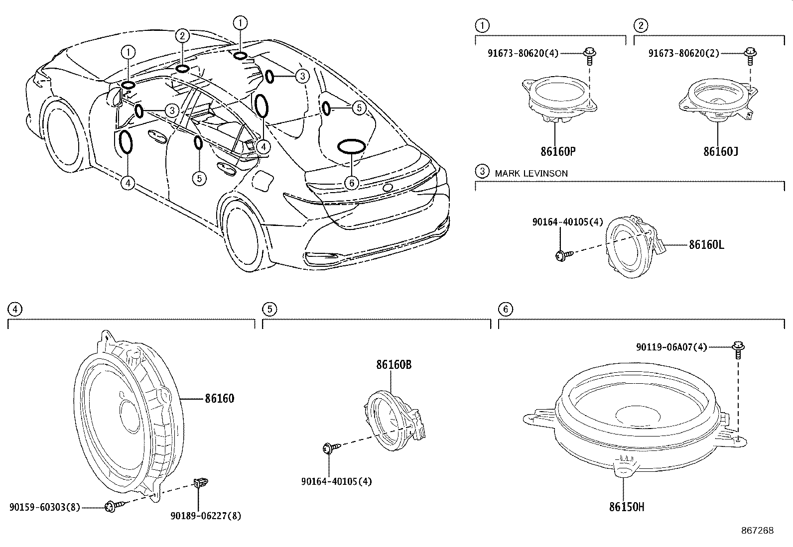 86160-78070 SPEAKER ASSY, FRONT NO.2 product image