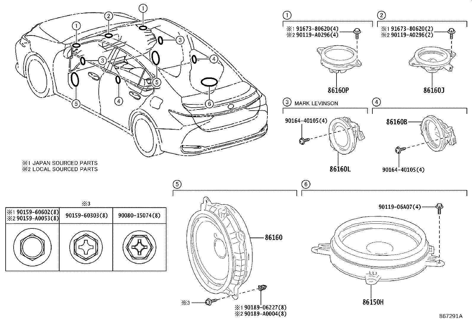 Toyota 86160-F6010 SPEAKER ASSY, FRONT NO.2