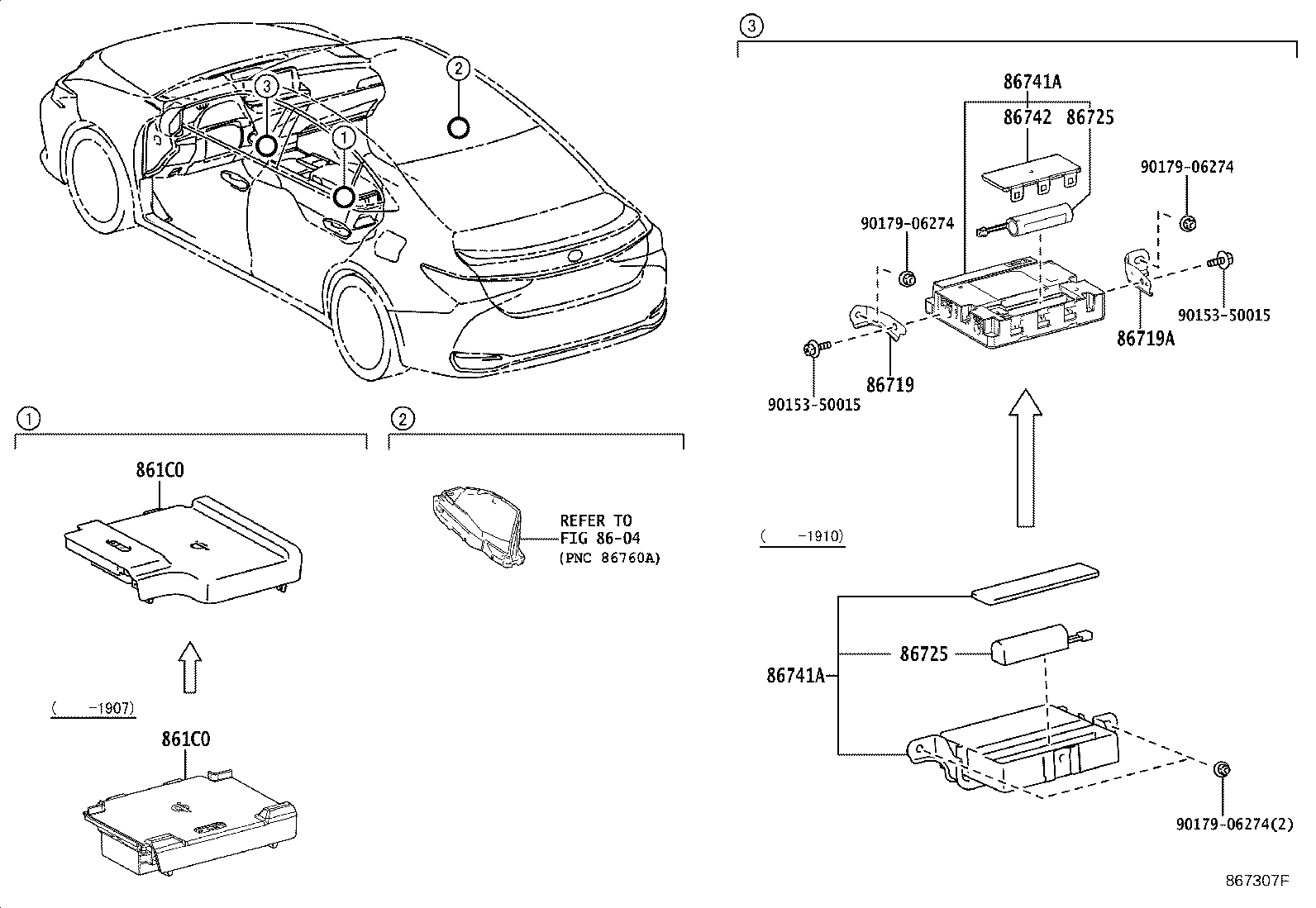 Toyota 86719-33250 BRACKET, TELEPHONE NO.1